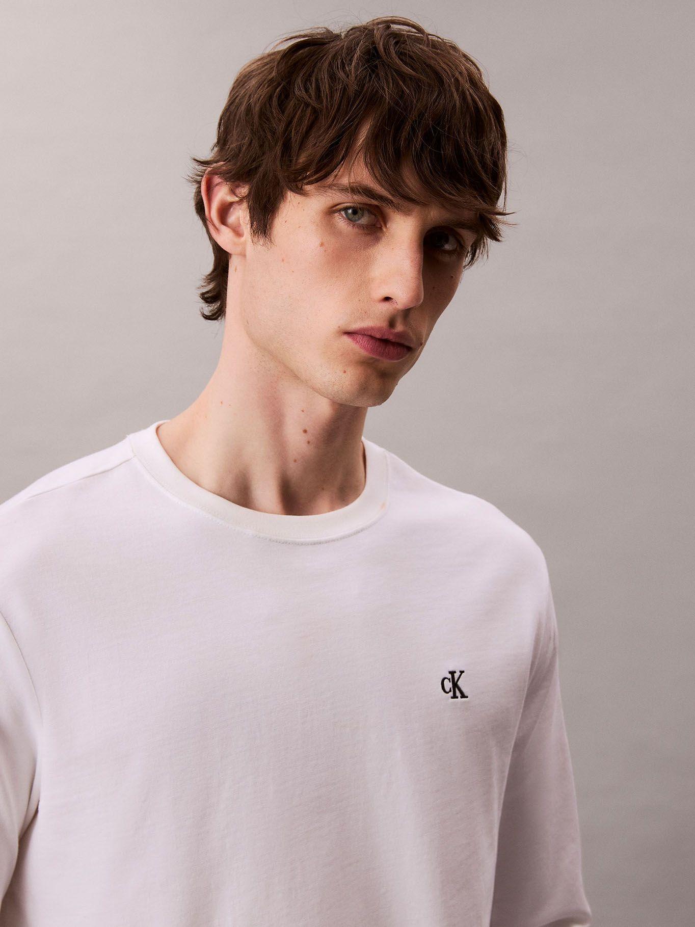 Polera con Monograma Blanco Calvin Klein-5