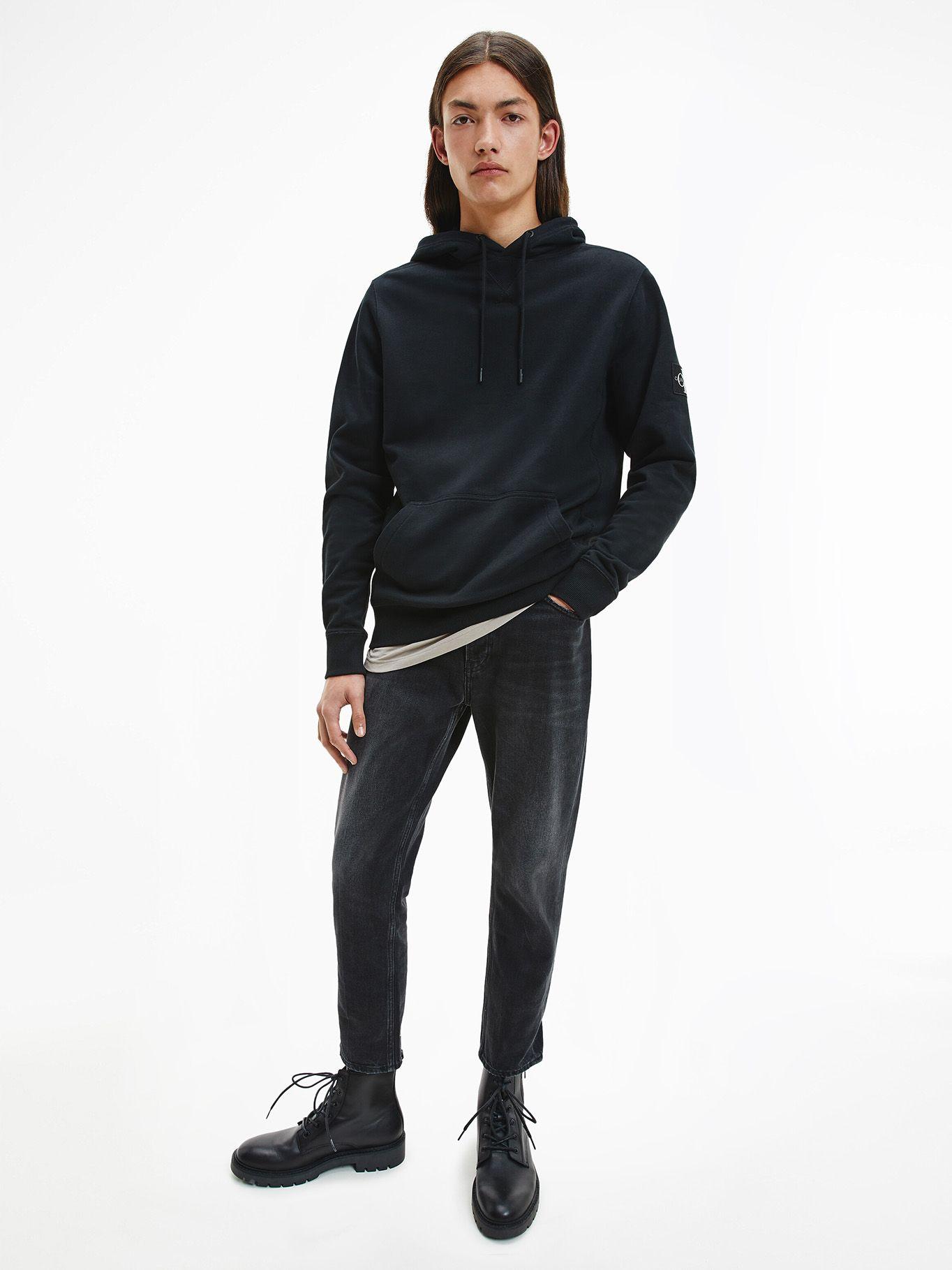 Hoodie Monogram Sleeve Negro BAE Calvin Klein-1