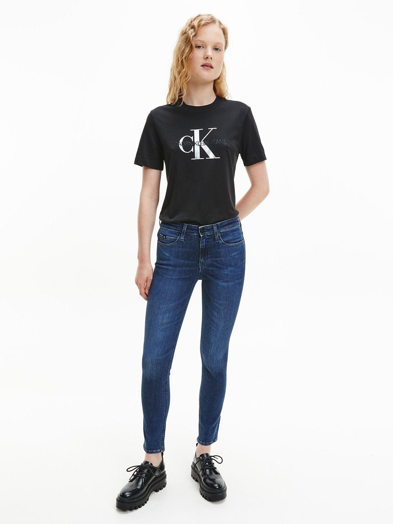 Jeans Mid Rise Skinny tobilleros Azul Calvin Klein-1