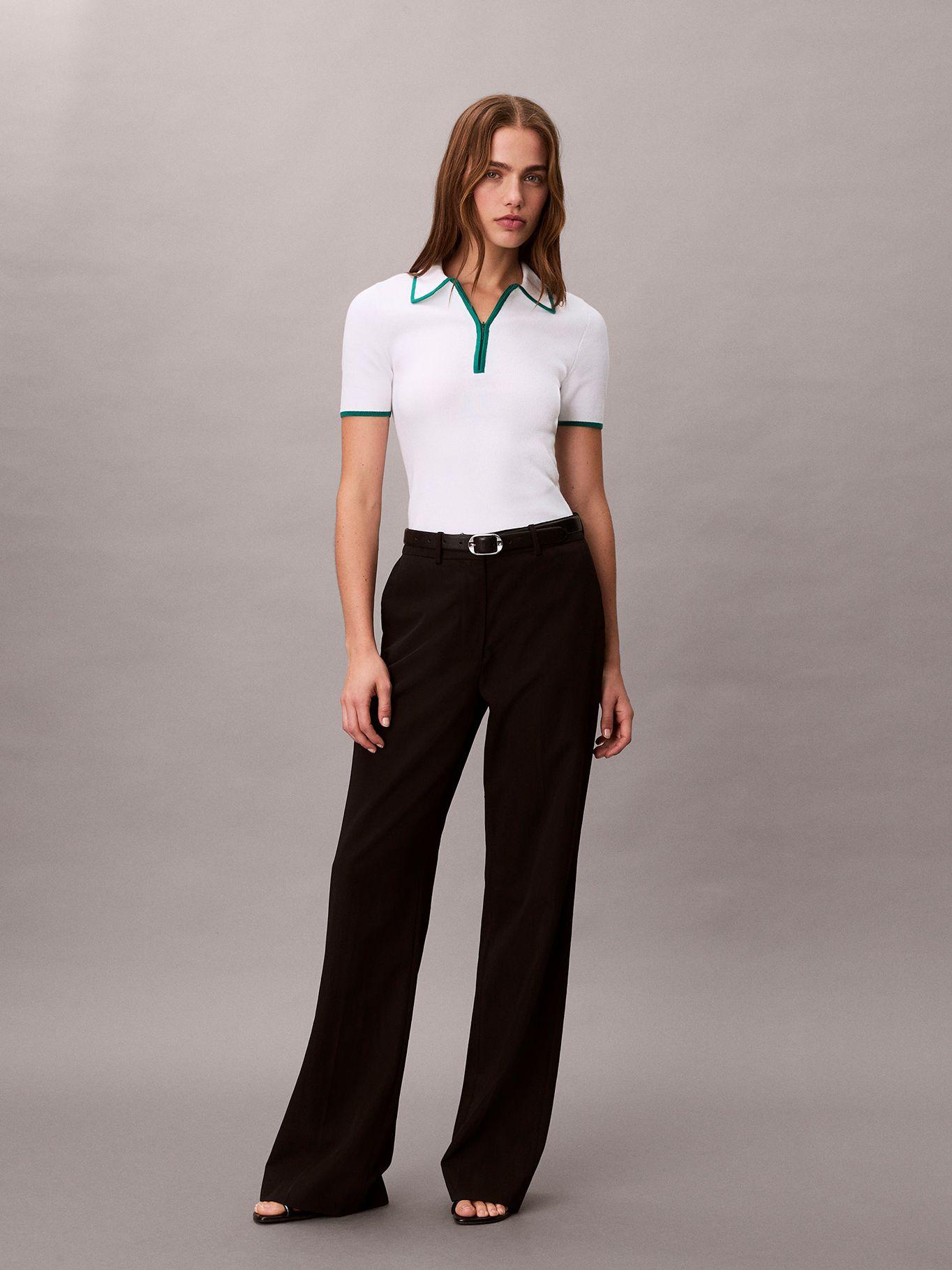 Polo con Bordes en Contraste Blanco Calvin Klein-1