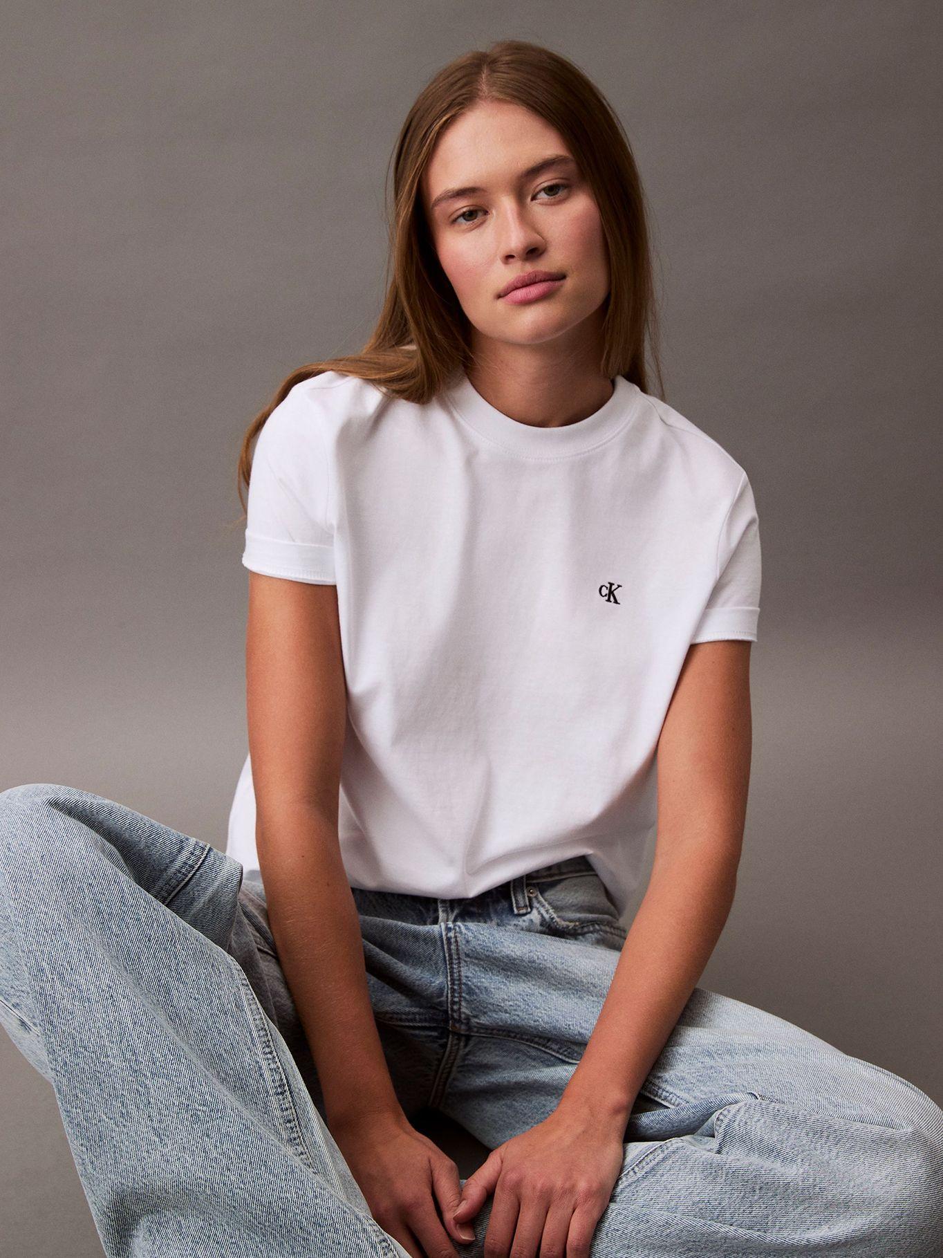 Polera con Logo Archive Blanco Calvin Klein-4