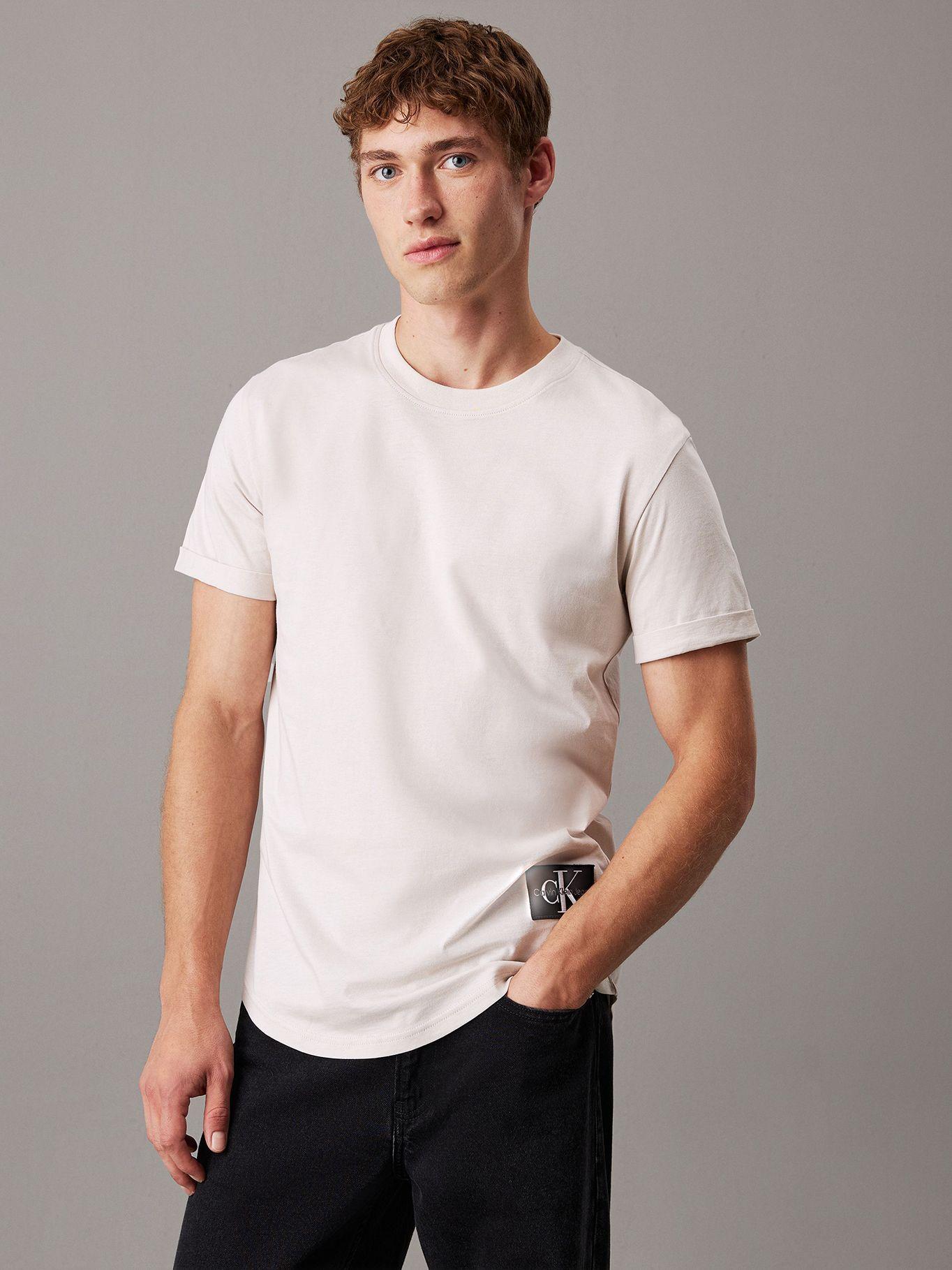 Polera de algodón con insignia Blanco Calvin Klein-0