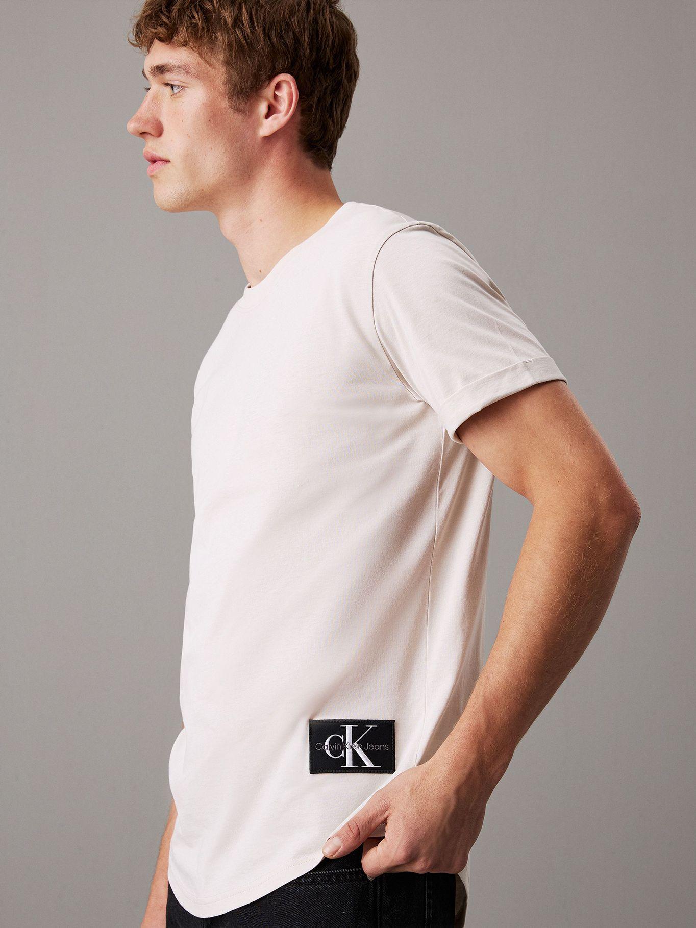 Polera de algodón con insignia Blanco Calvin Klein-3