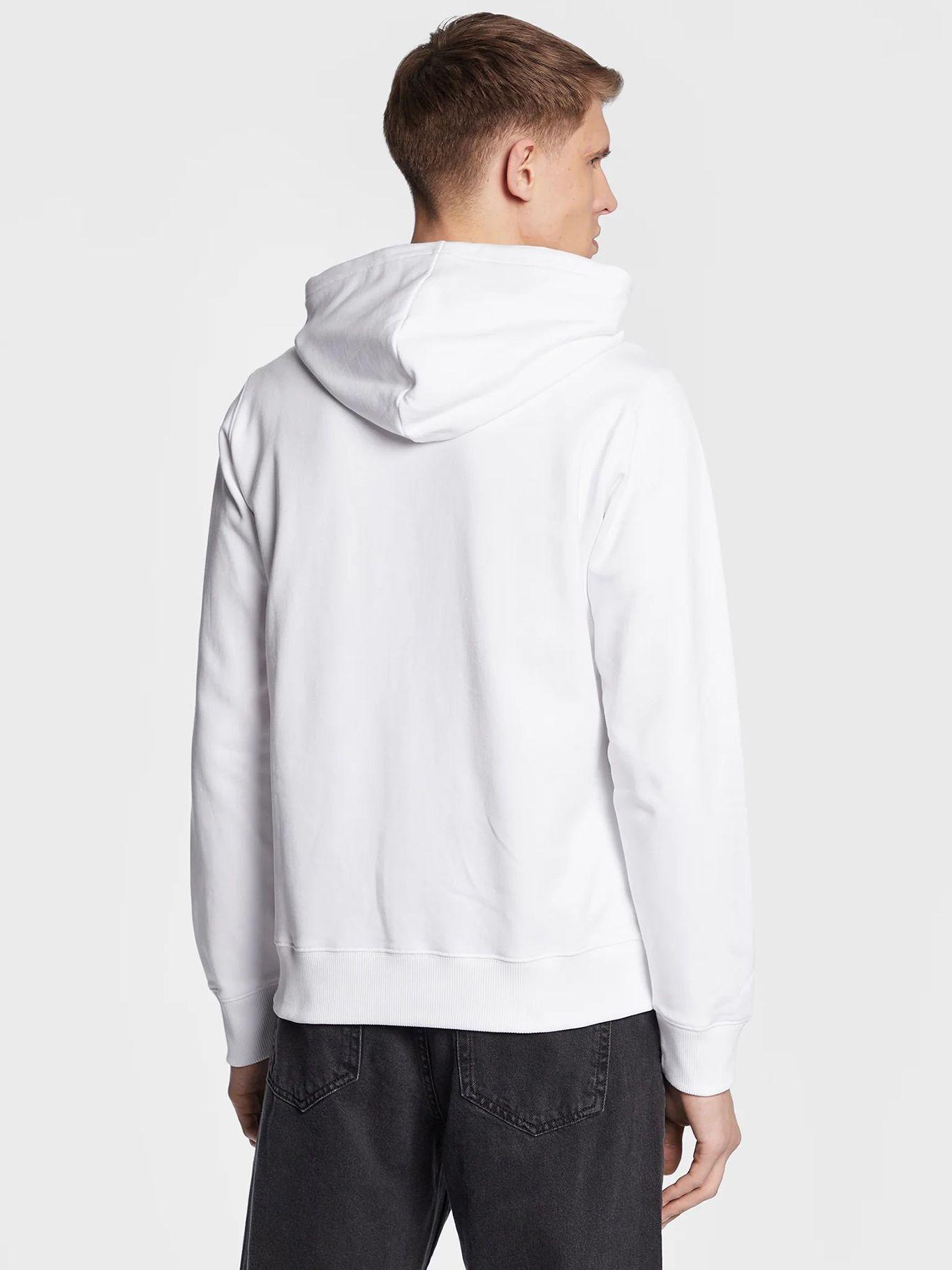 Sudadera de algodón orgánico con capucha y monograma Blanco Calvin Klein-2