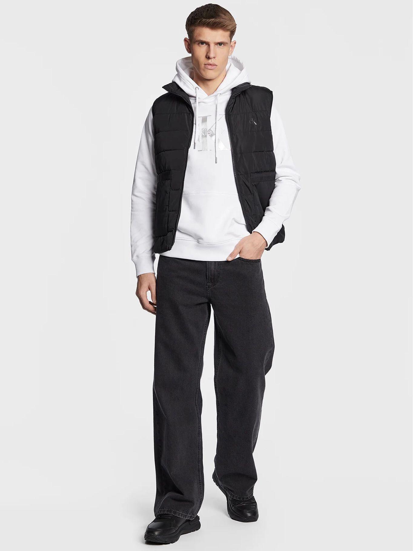Sudadera de algodón orgánico con capucha y monograma Blanco Calvin Klein-1