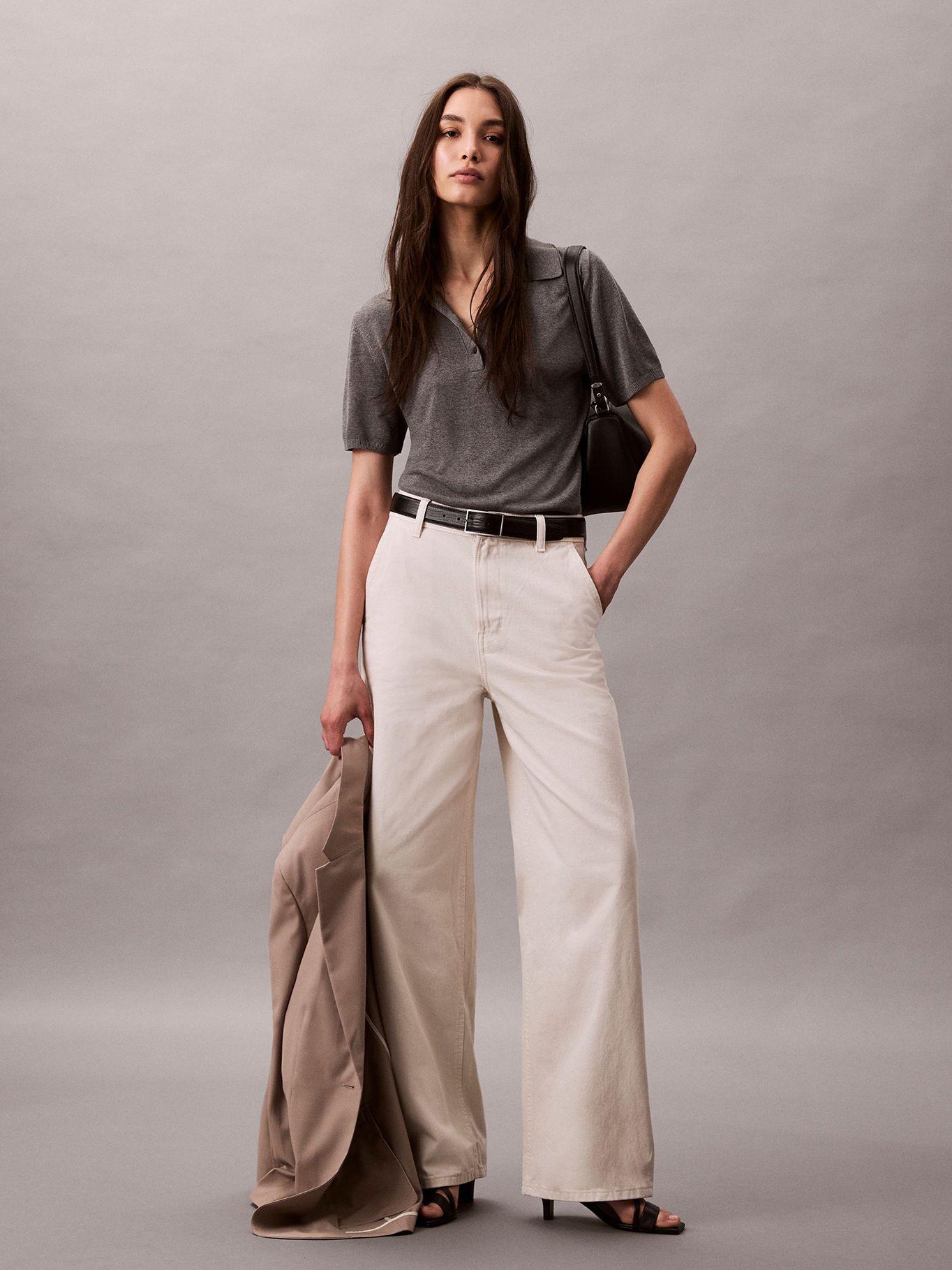 Pantalón Barrel Soft Bone Beige Calvin Klein-0
