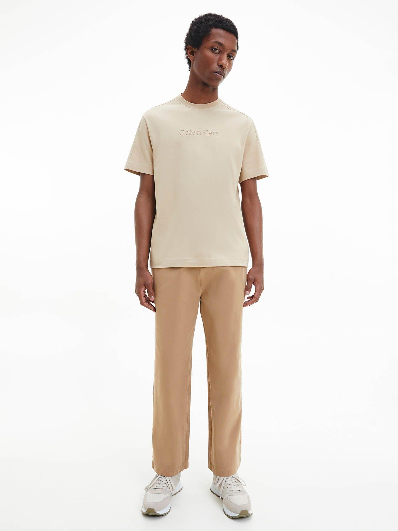 Camiseta con logo Beige Calvin Klein K10K109900-PF2-1