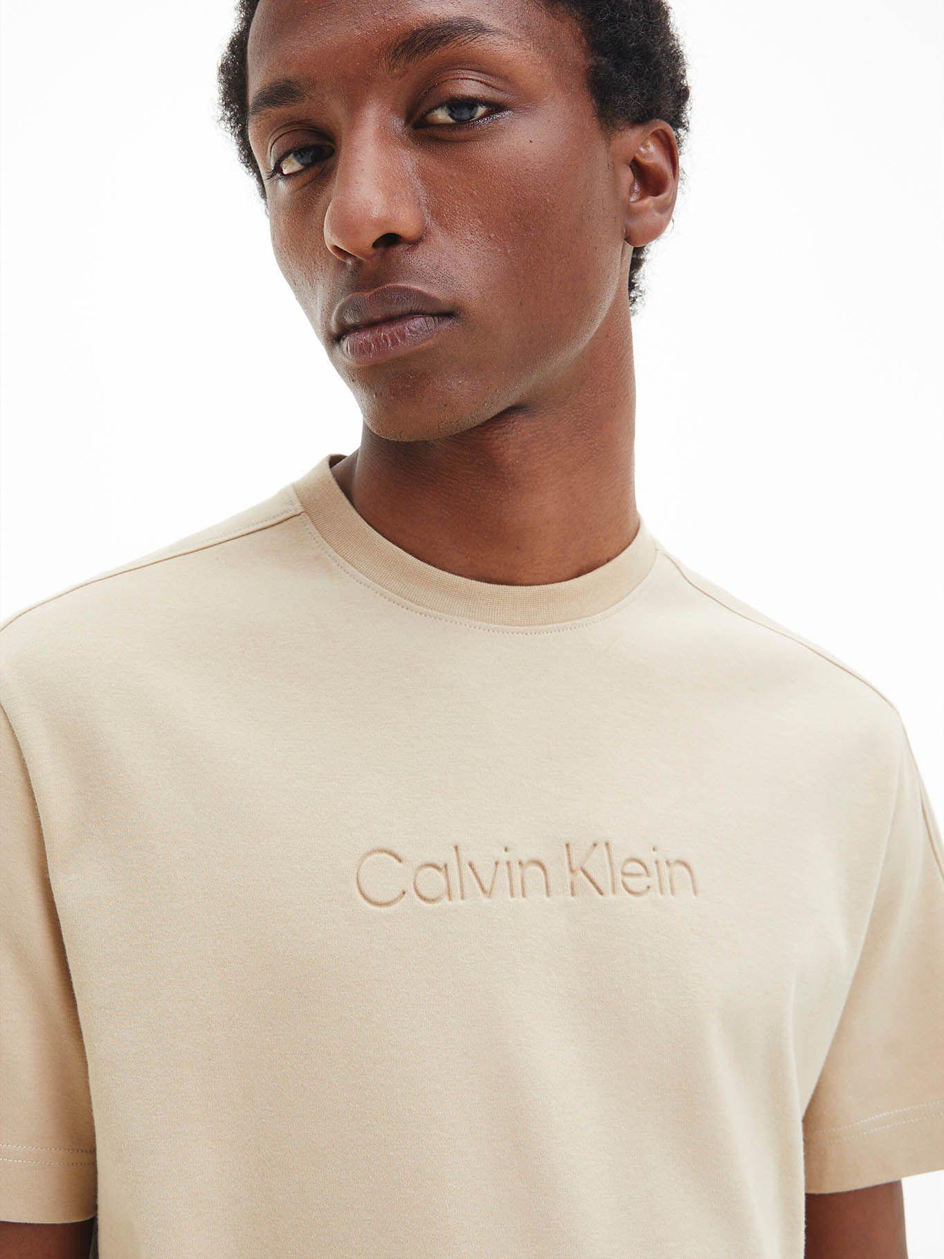 Camiseta con logo Beige Calvin Klein K10K109900-PF2-3