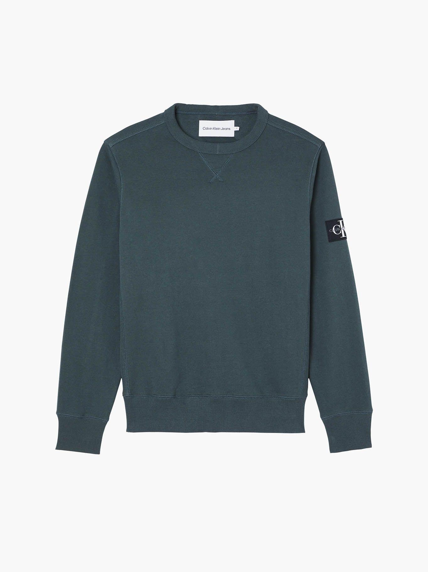 Sudadera con insignia de monograma Verde Calvin Klein J30J314035-L7E-4