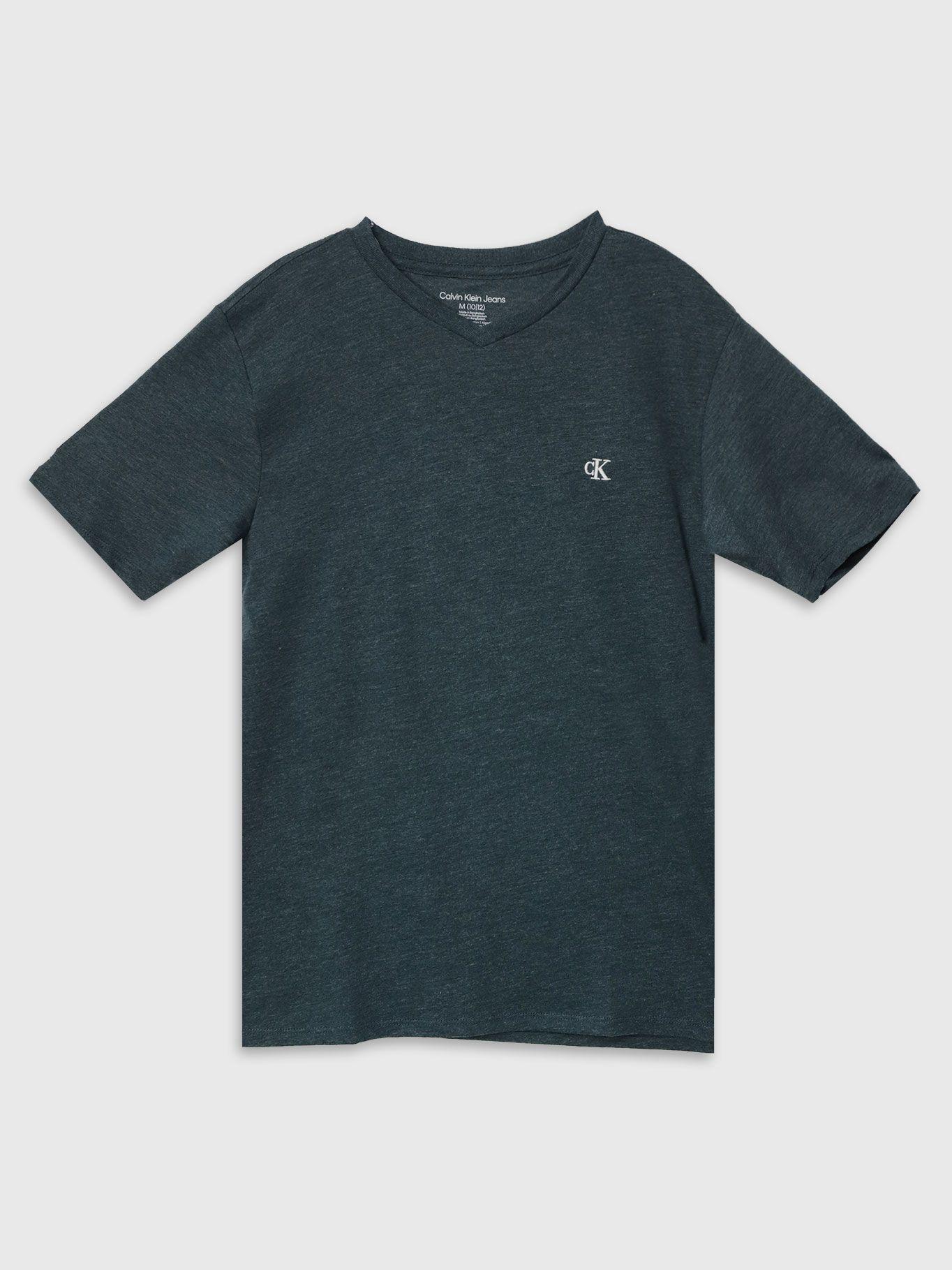 Polera Niño Monogram V Neck Negro Calvin Klein-0