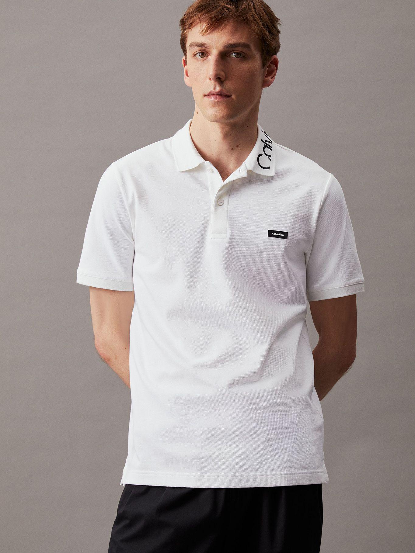 Polo Stretch Embroid Logo Blanco Calvin Klein-0