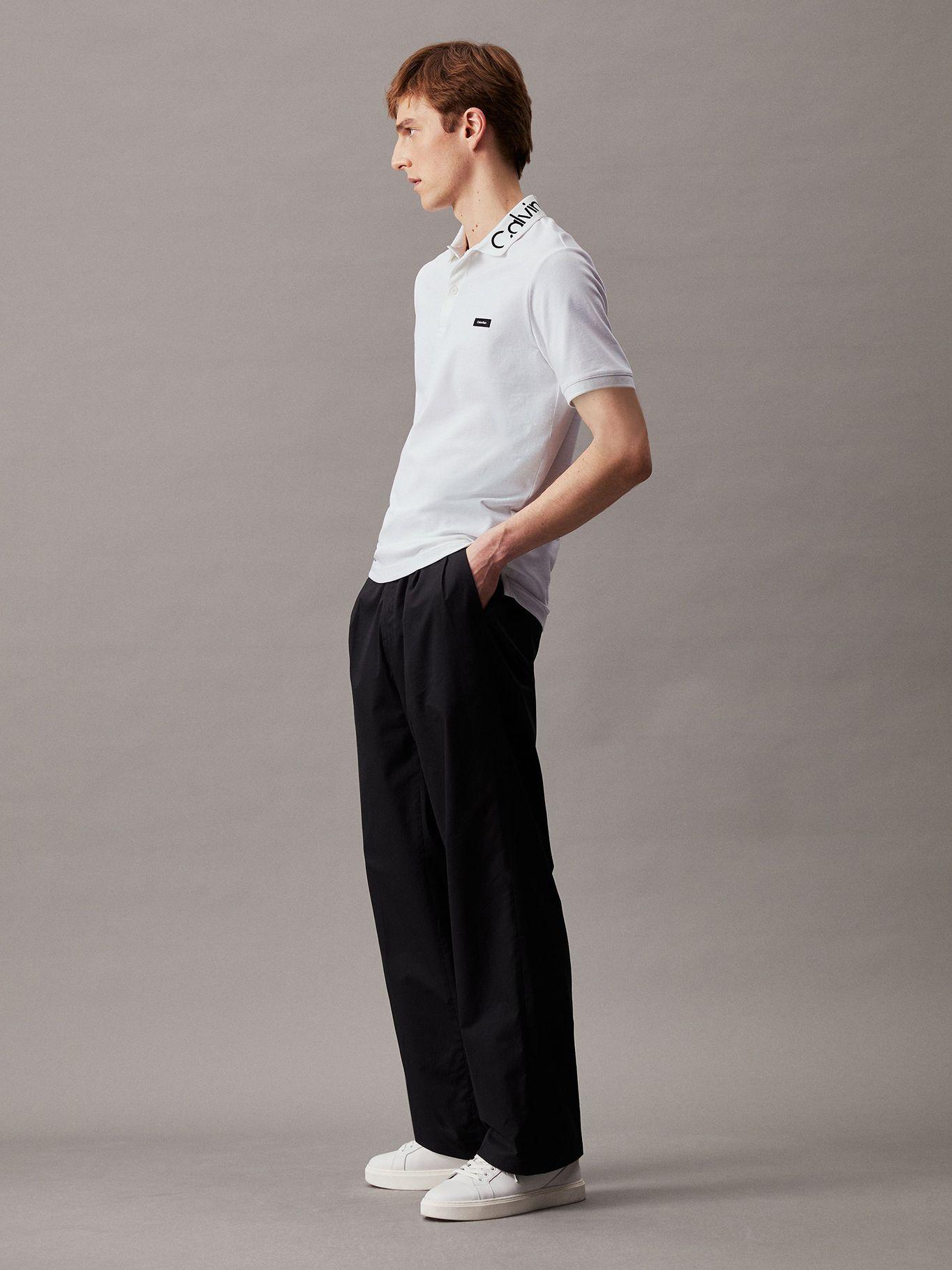 Polo Stretch Embroid Logo Blanco Calvin Klein-1