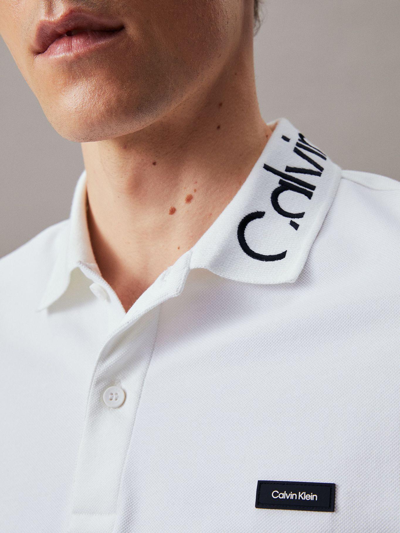 Polo Stretch Embroid Logo Blanco Calvin Klein-3