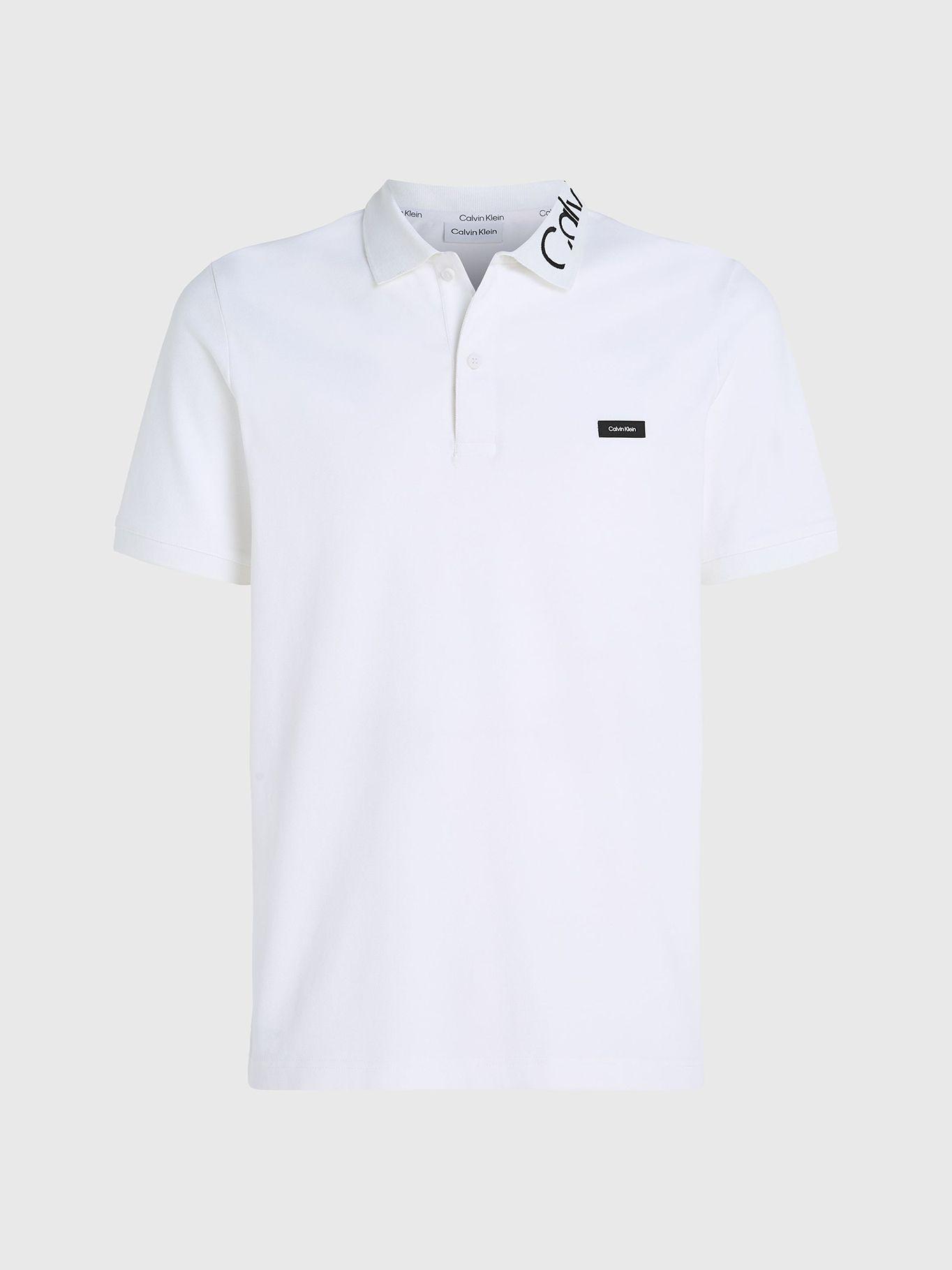 Polo Stretch Embroid Logo Blanco Calvin Klein-4