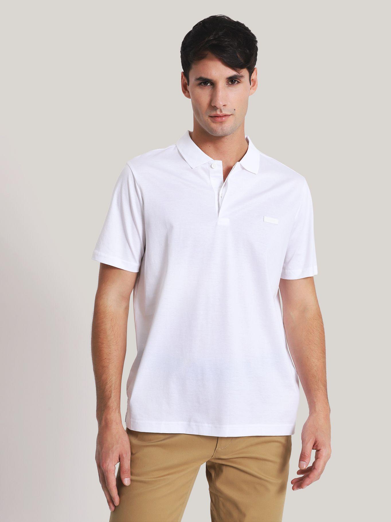 Polo Mercerized Cotton Blanco Calvin Klein-0