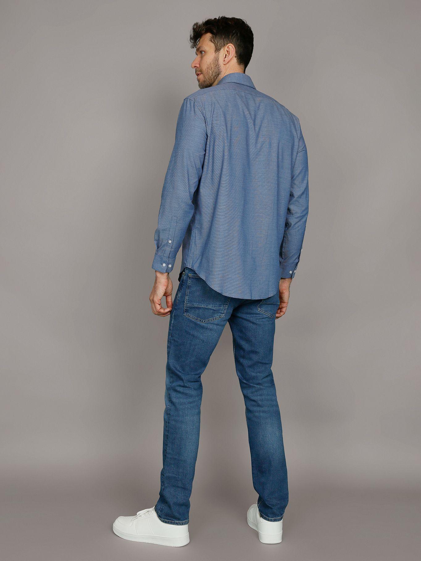 Camisa Slim Plaid Azul Calvin Klein-2
