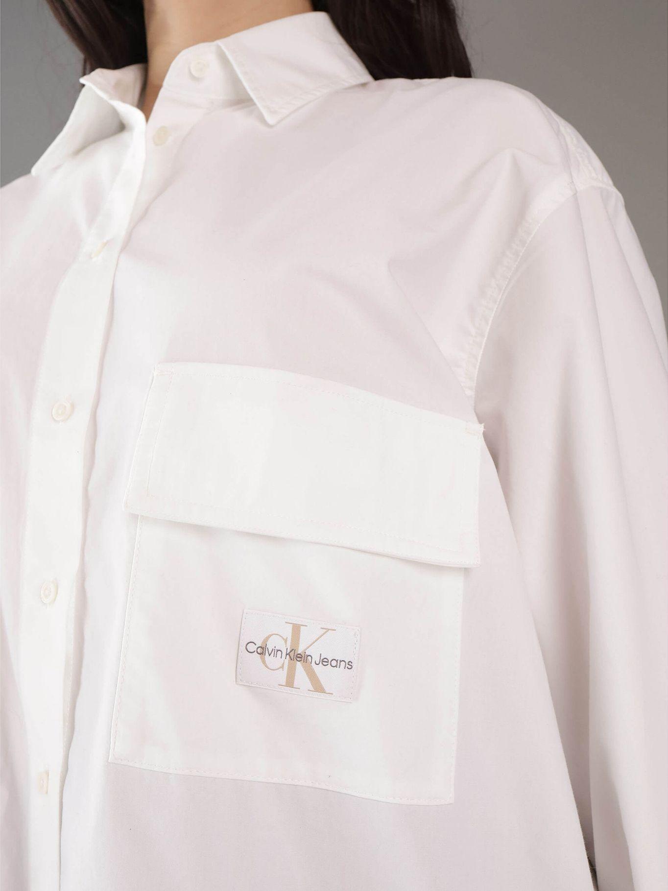 Camisa Long Cotton Utility Blanco Calvin Klein-3