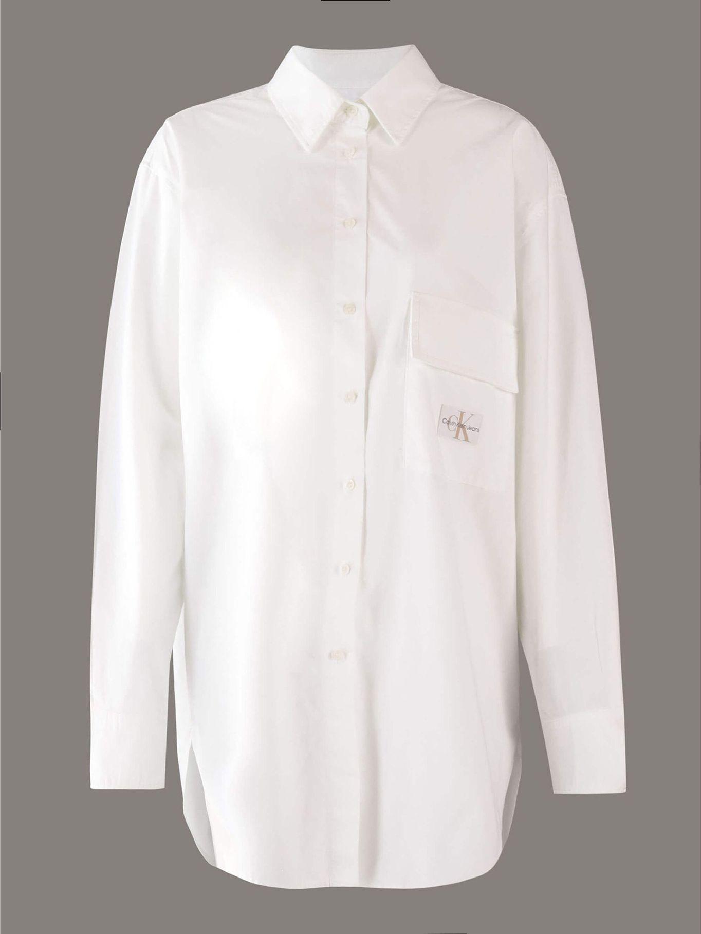 Camisa Long Cotton Utility Blanco Calvin Klein-4