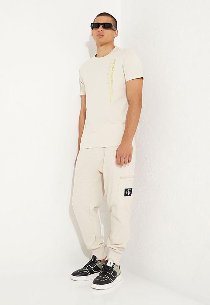 Polera Stacked Logo Beige 532 Calvin Klein-3