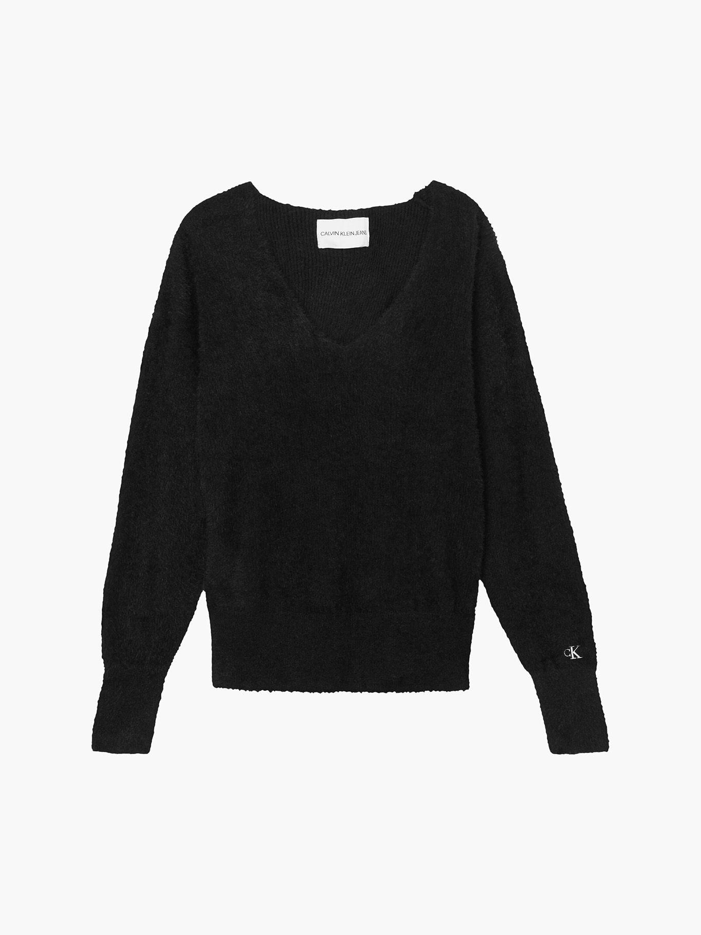 Suéter Fluffy V-Neck Negro Calvin Klein-4
