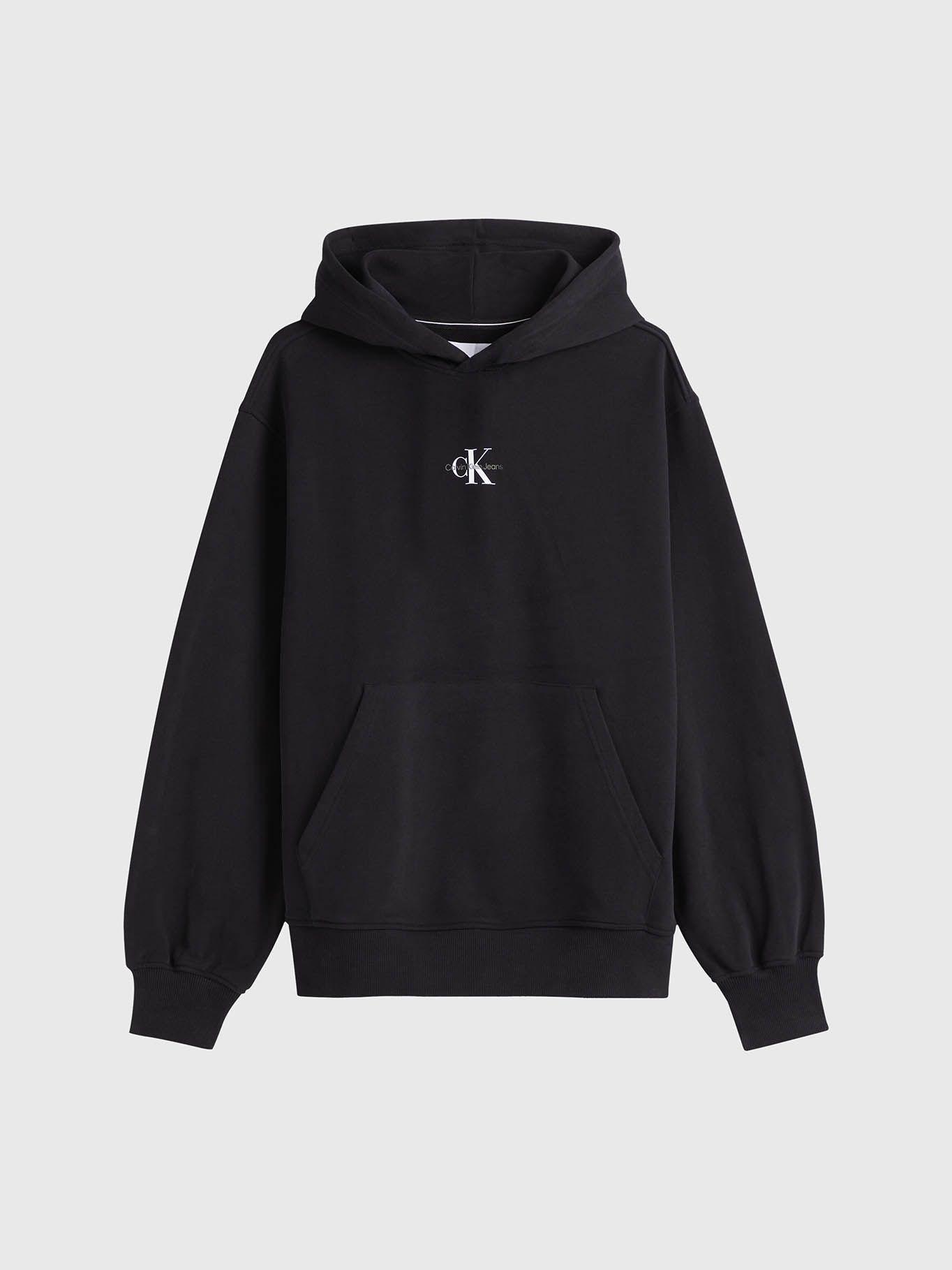 Sudadera con Capucha y logo en el pecho Negro Calvin Klein-5