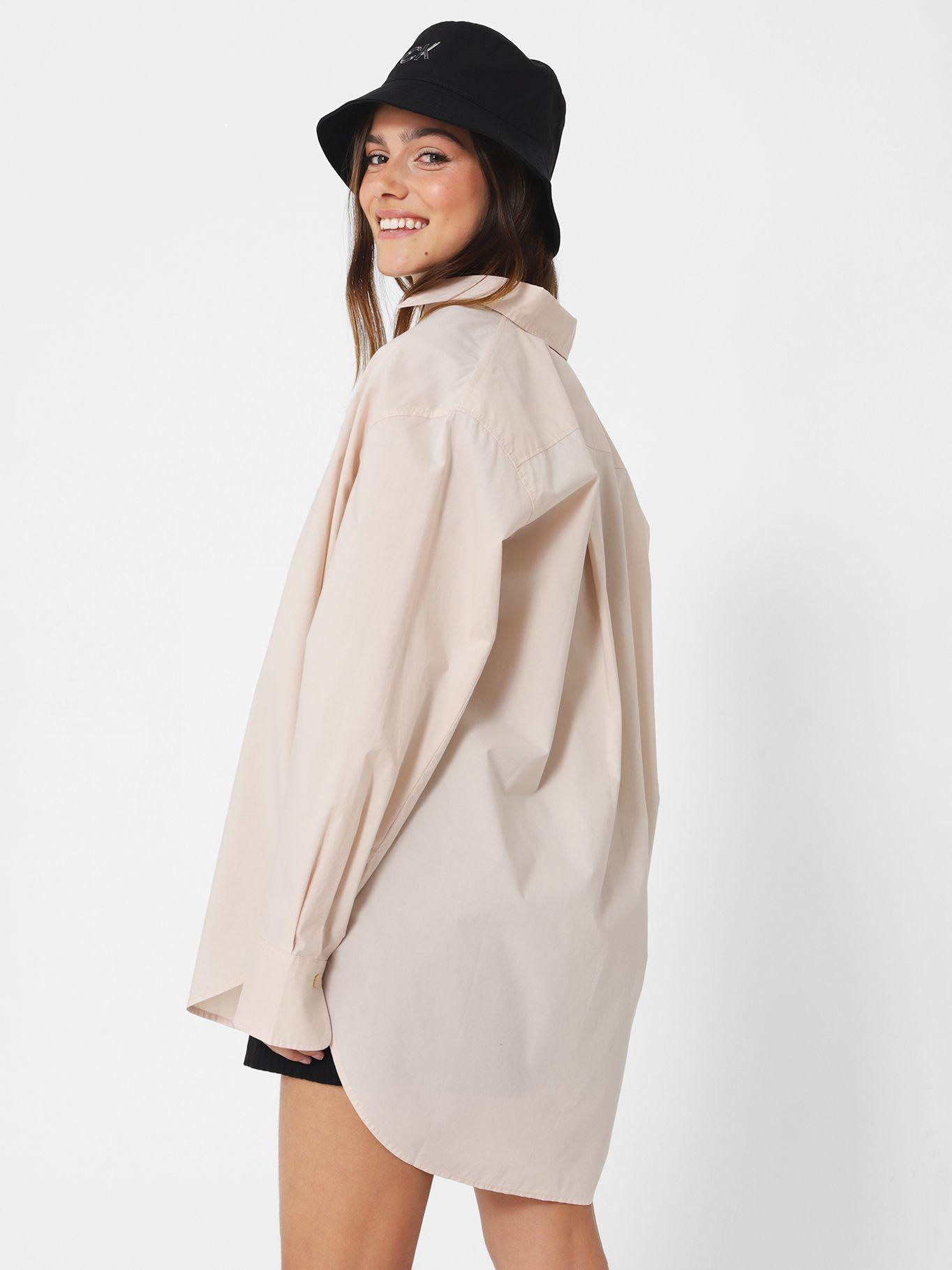 Camisa Oversize Loose Monologo Beige-2
