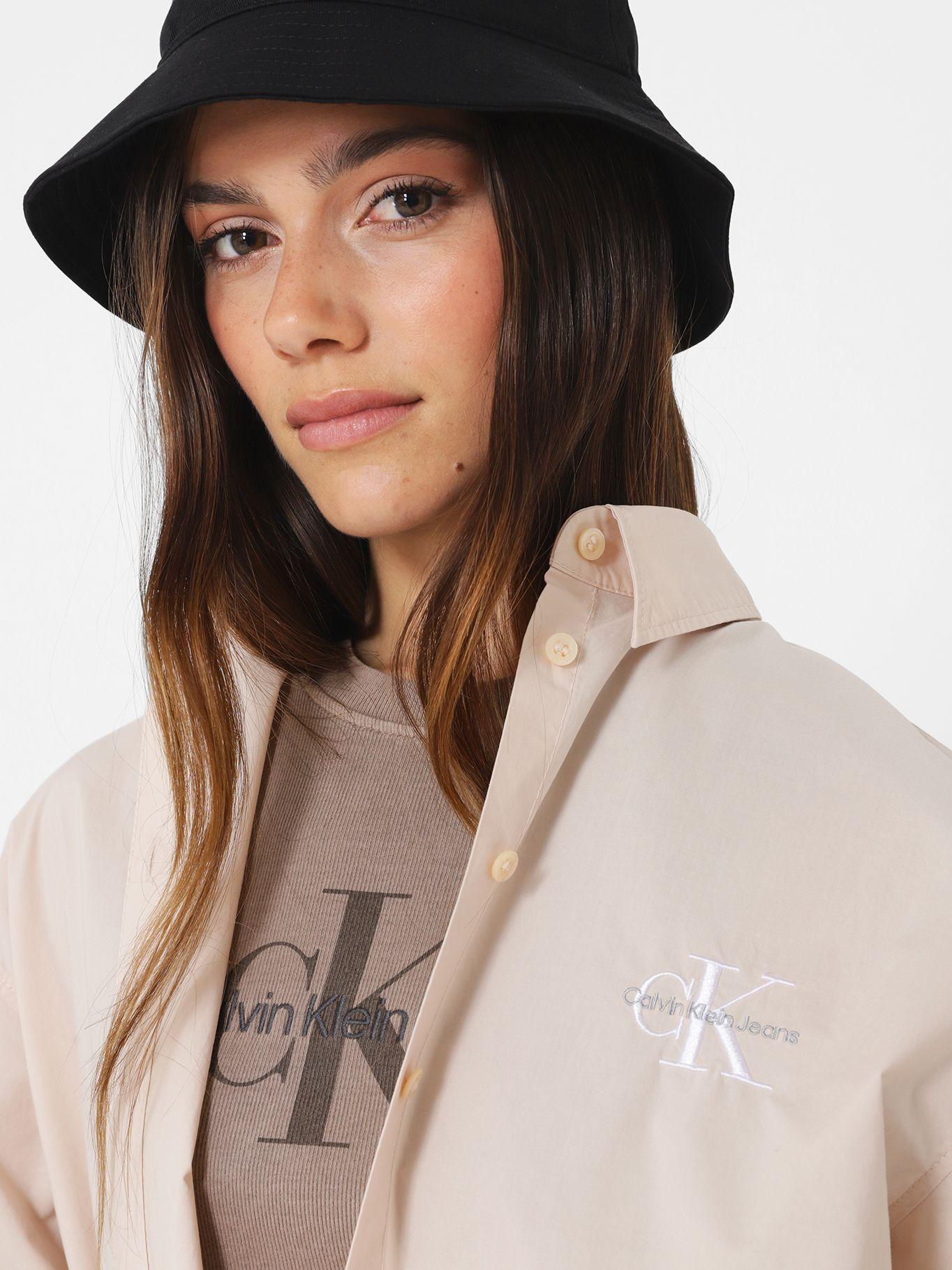 Camisa Oversize Loose Monologo Beige-3