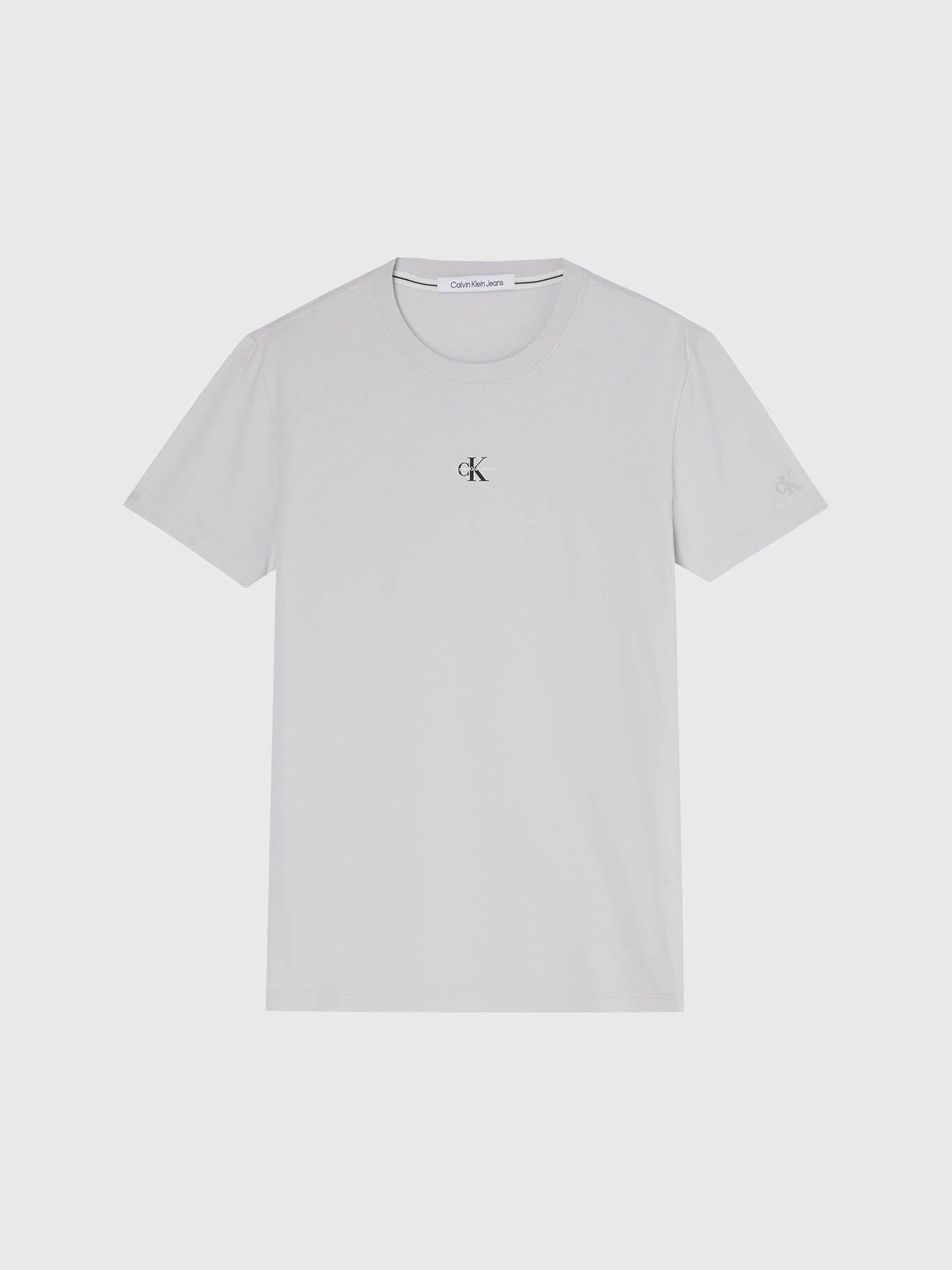 Camiseta De Algodón Orgánico Con Monograma Blanco Calvin Klein J30J322466-PSX-5