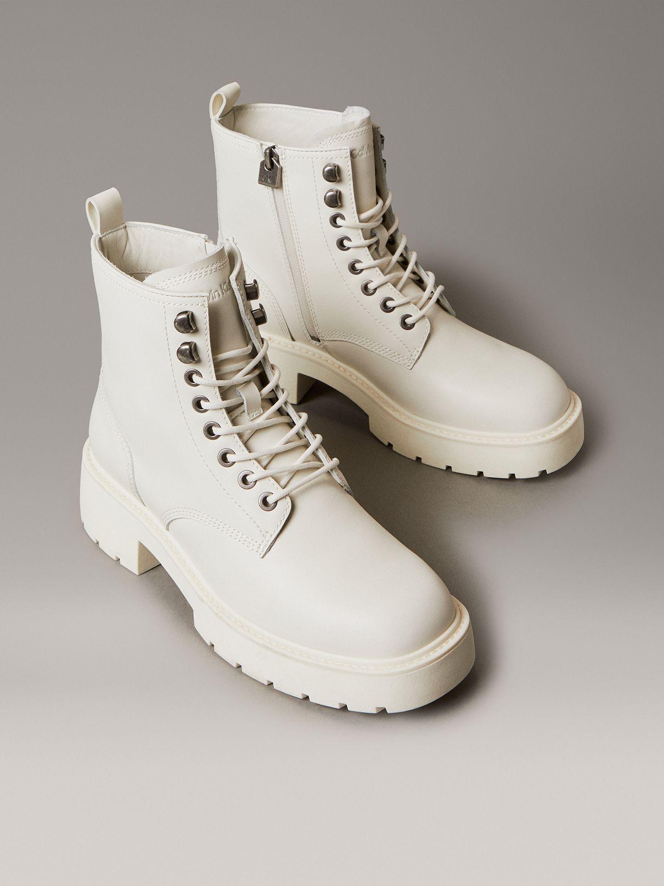 Botas Chunky de Cuero Blanco Calvin Klein-0
