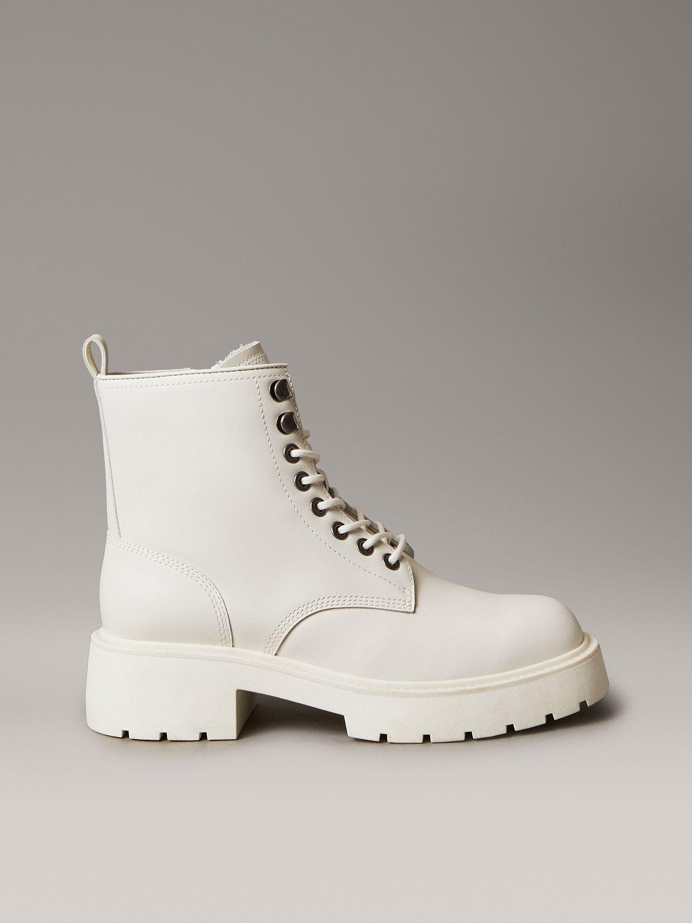 Botas Chunky de Cuero Blanco Calvin Klein-4