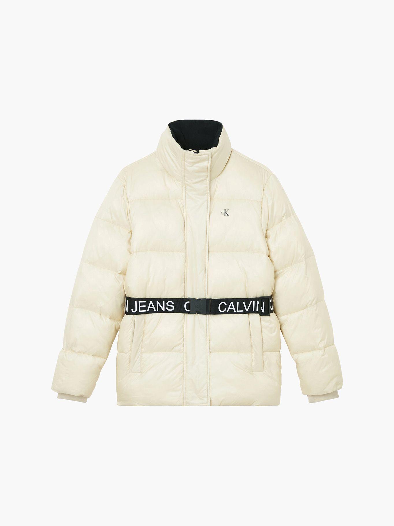 Parka Logo Belt Waisted Crema Calvin Klein-3