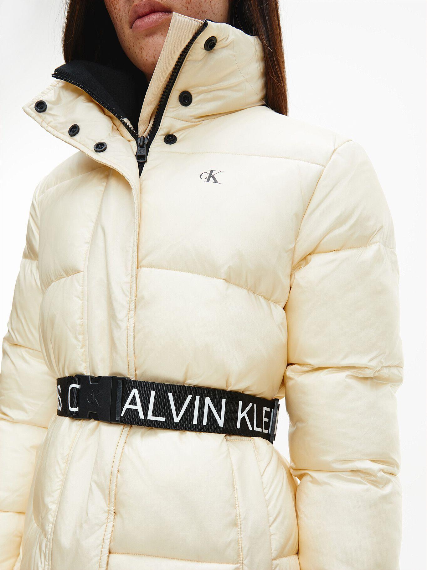 Parka Logo Belt Waisted Crema Calvin Klein-2