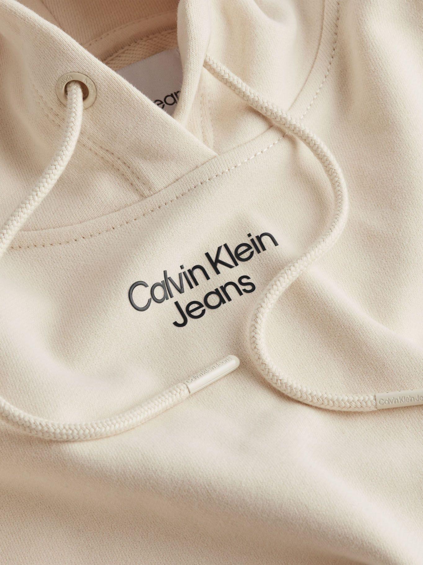 Hoddie Stacked Logo Beige Calvin Klein-4