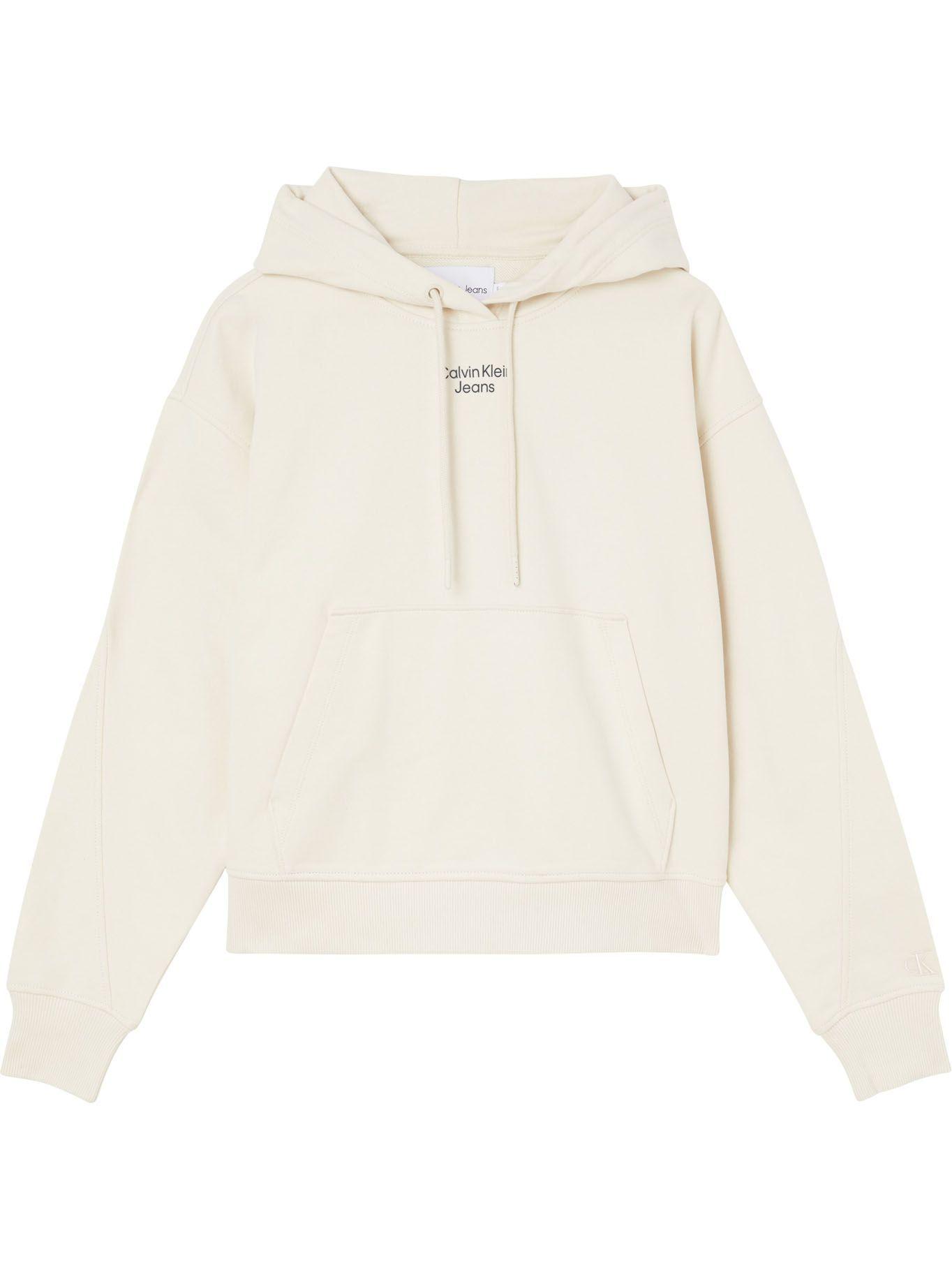 Hoddie Stacked Logo Beige Calvin Klein-0