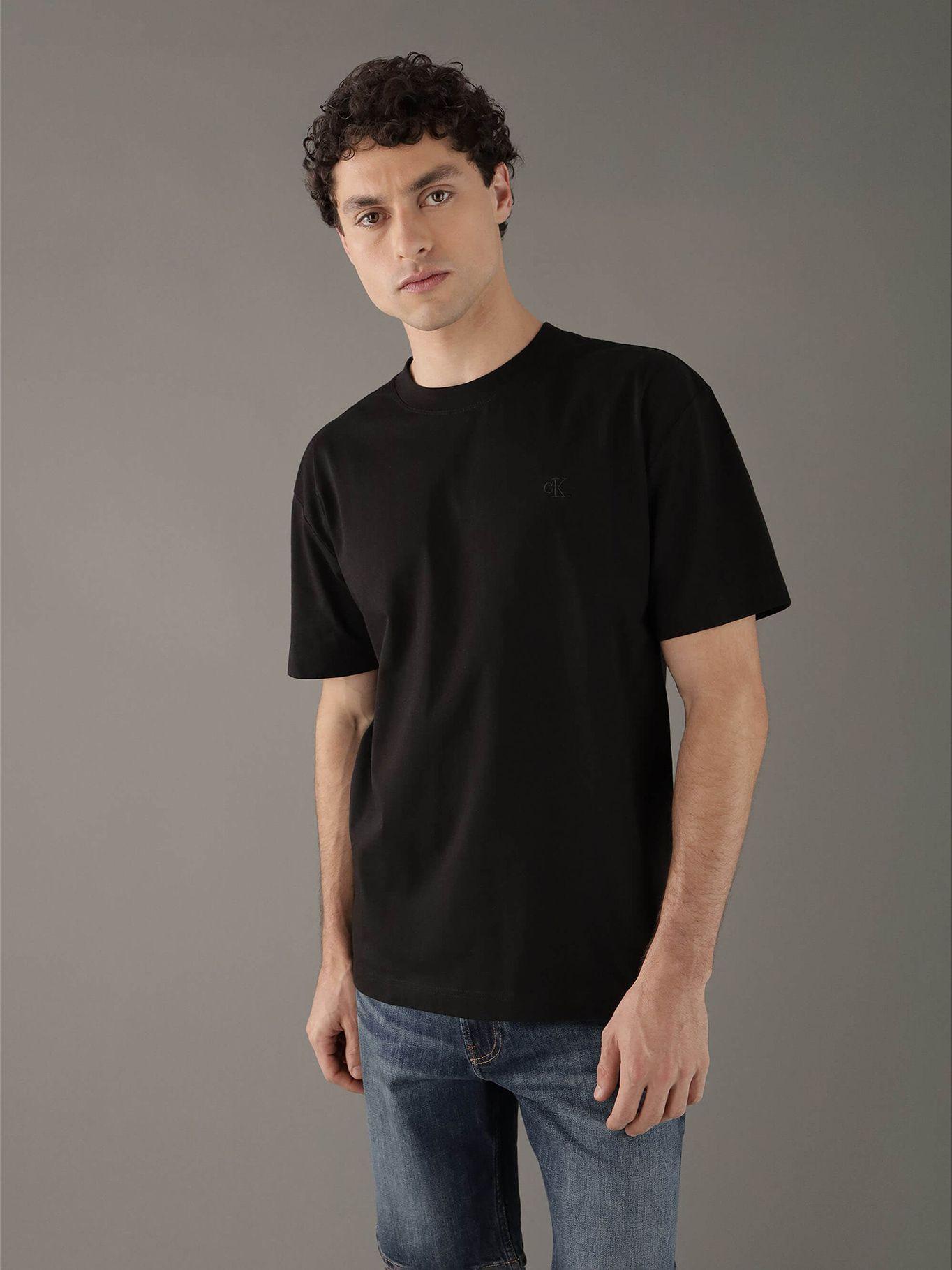 Polera suave con monograma en capas Negro Calvin Klein-0