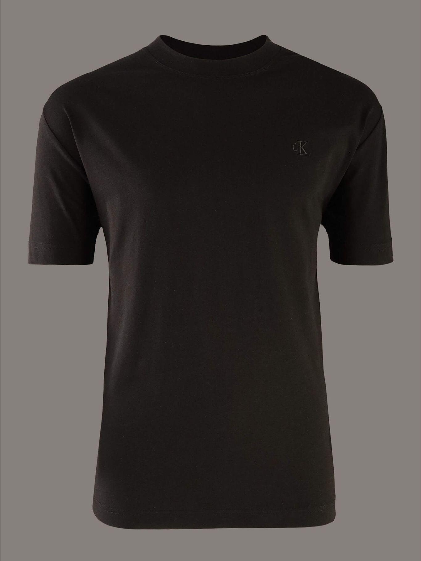 Polera suave con monograma en capas Negro Calvin Klein-4