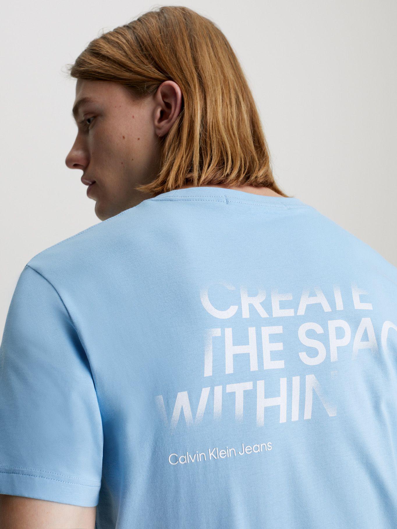 Polera Slogan Azul Calvin Klein-3