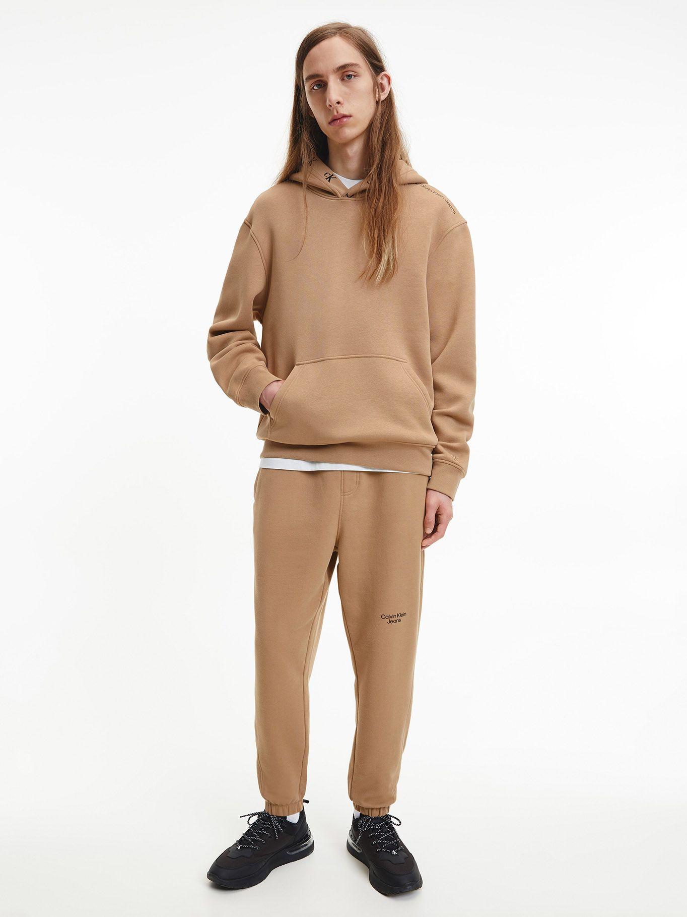 Hoodie Logo Jacquard 883 Café Calvin Klein-1