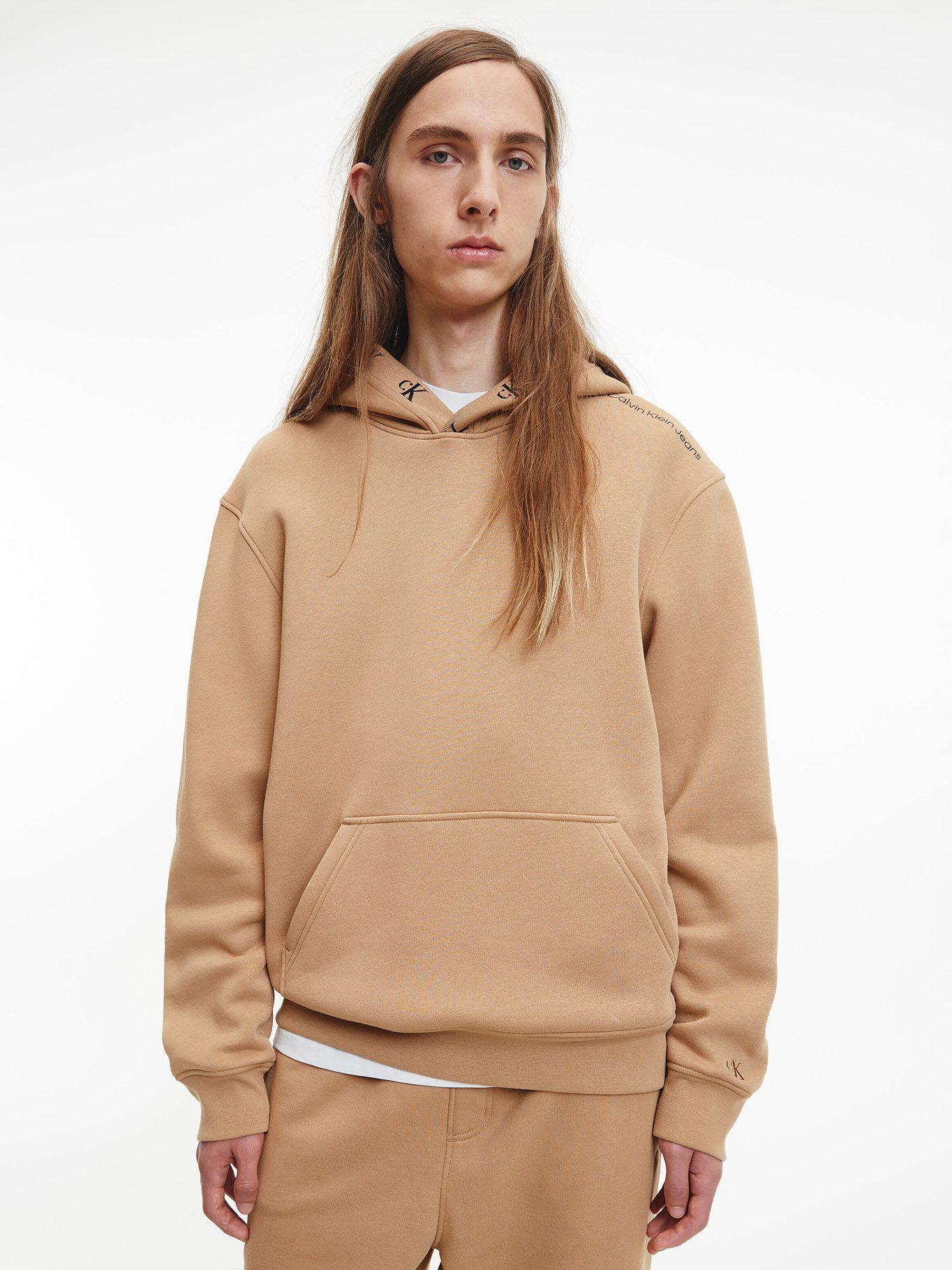 Hoodie Logo Jacquard 883 Café Calvin Klein-0
