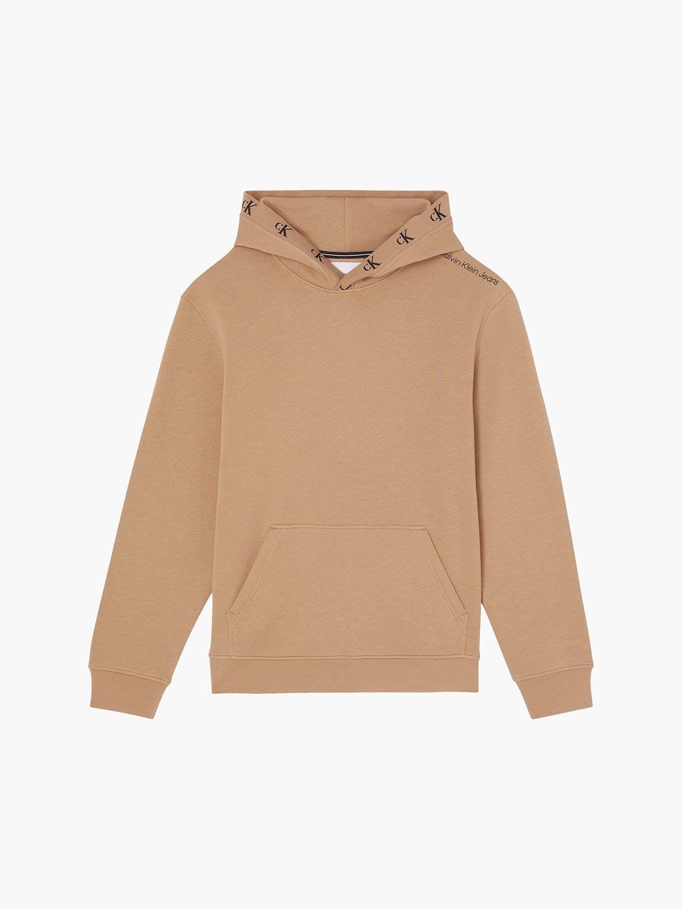 Hoodie Logo Jacquard 883 Café Calvin Klein-4