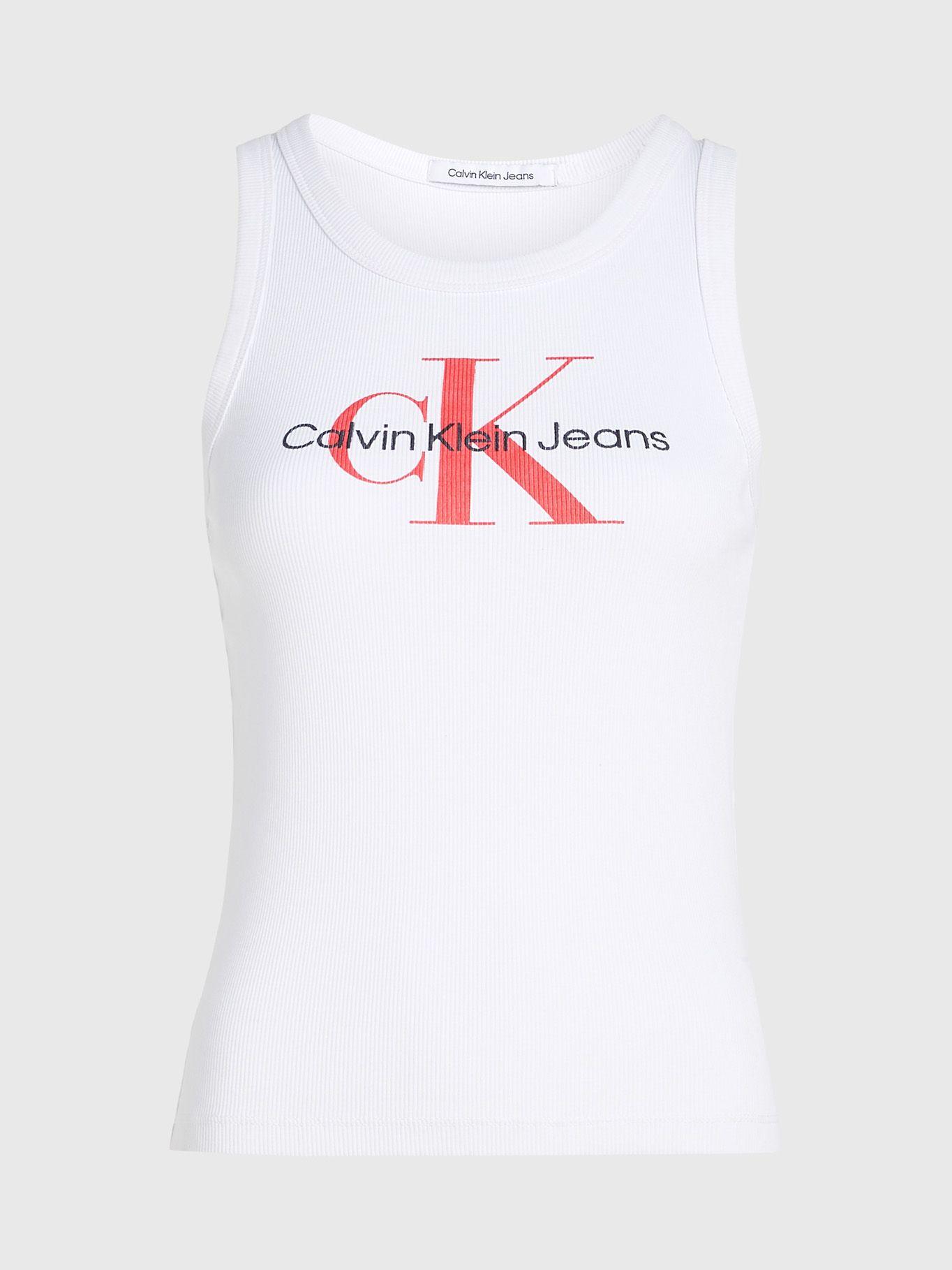 Polera Archival Monologo Rib Tank Blanco Calvin Klein-4