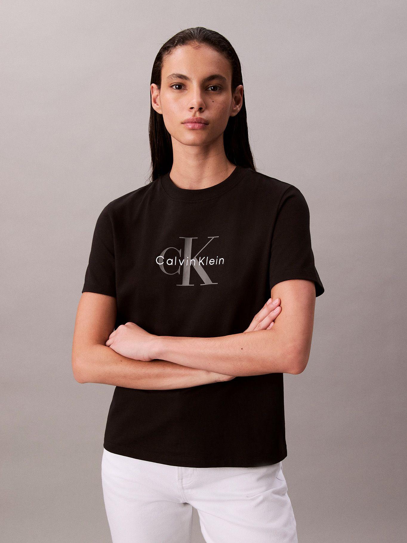 Polera Clásica- Monograma Estampado Negro Calvin Klein-0