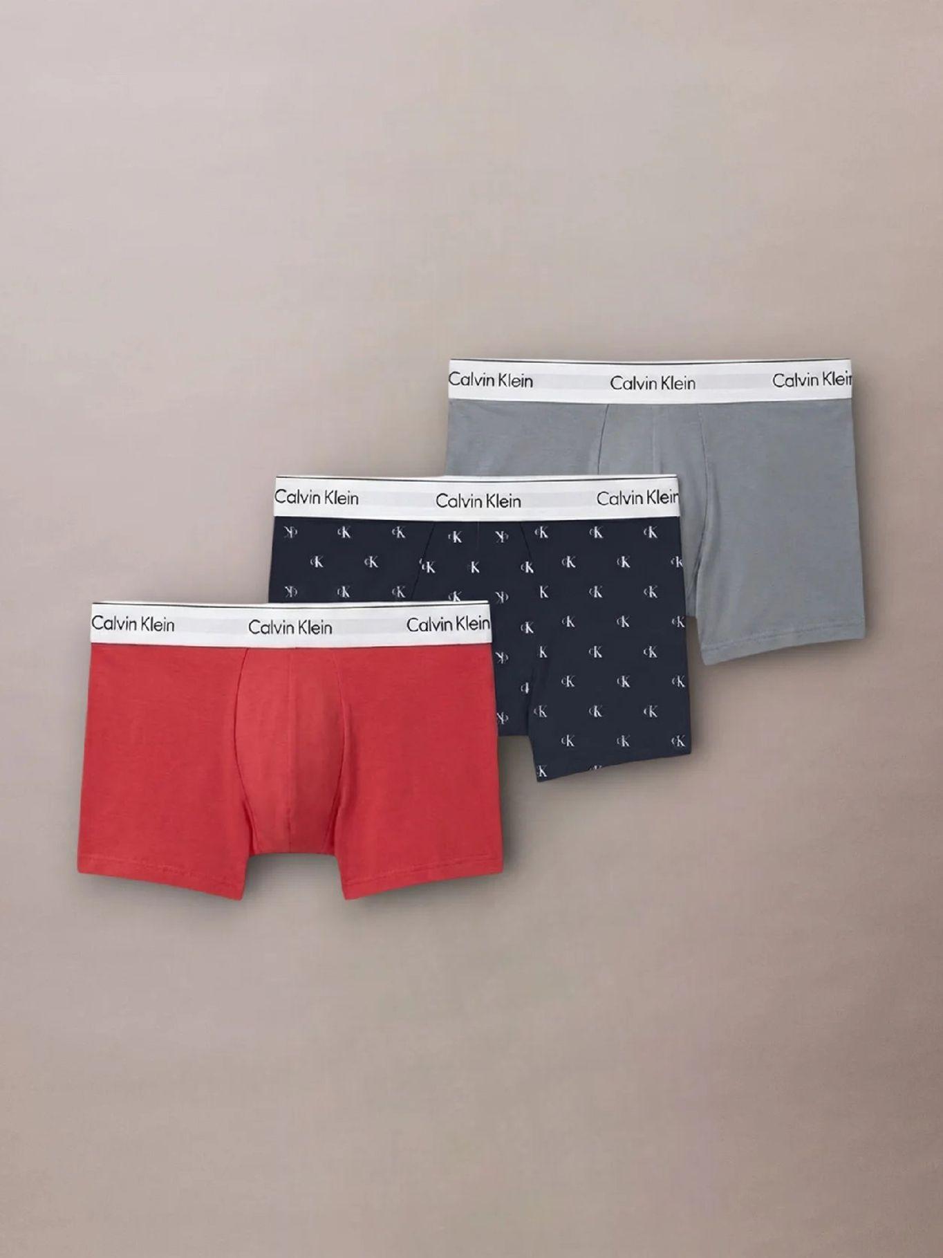 Pack 3 Bóxers Trunk Icon Cotton Multicolor Calvin Klein-0