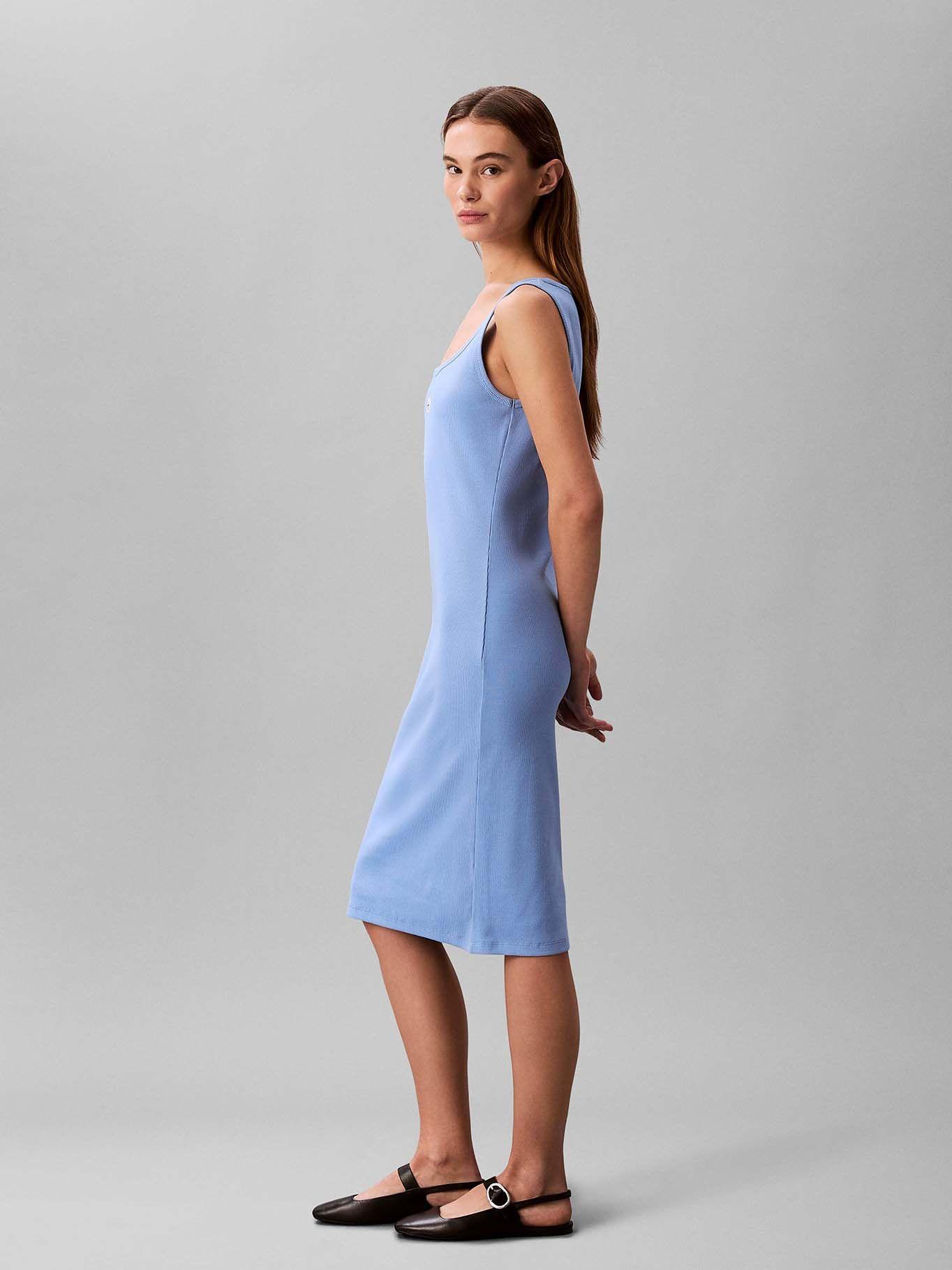 Vestido de Punto con Tirantes Celeste Calvin Klein-2