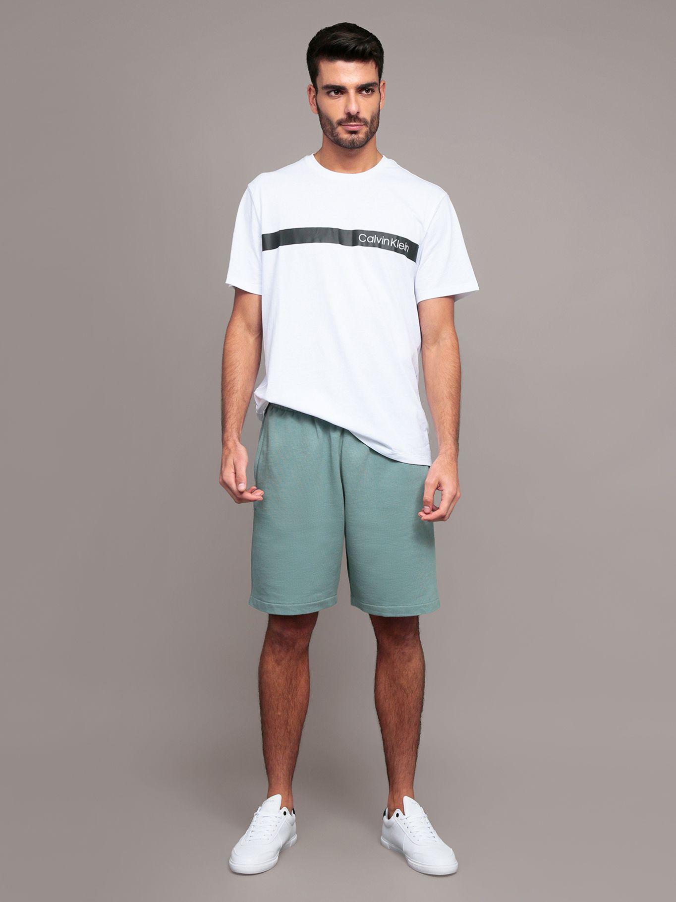 Short de Algodón con Logo Bordado Verde Calvin Klein-0