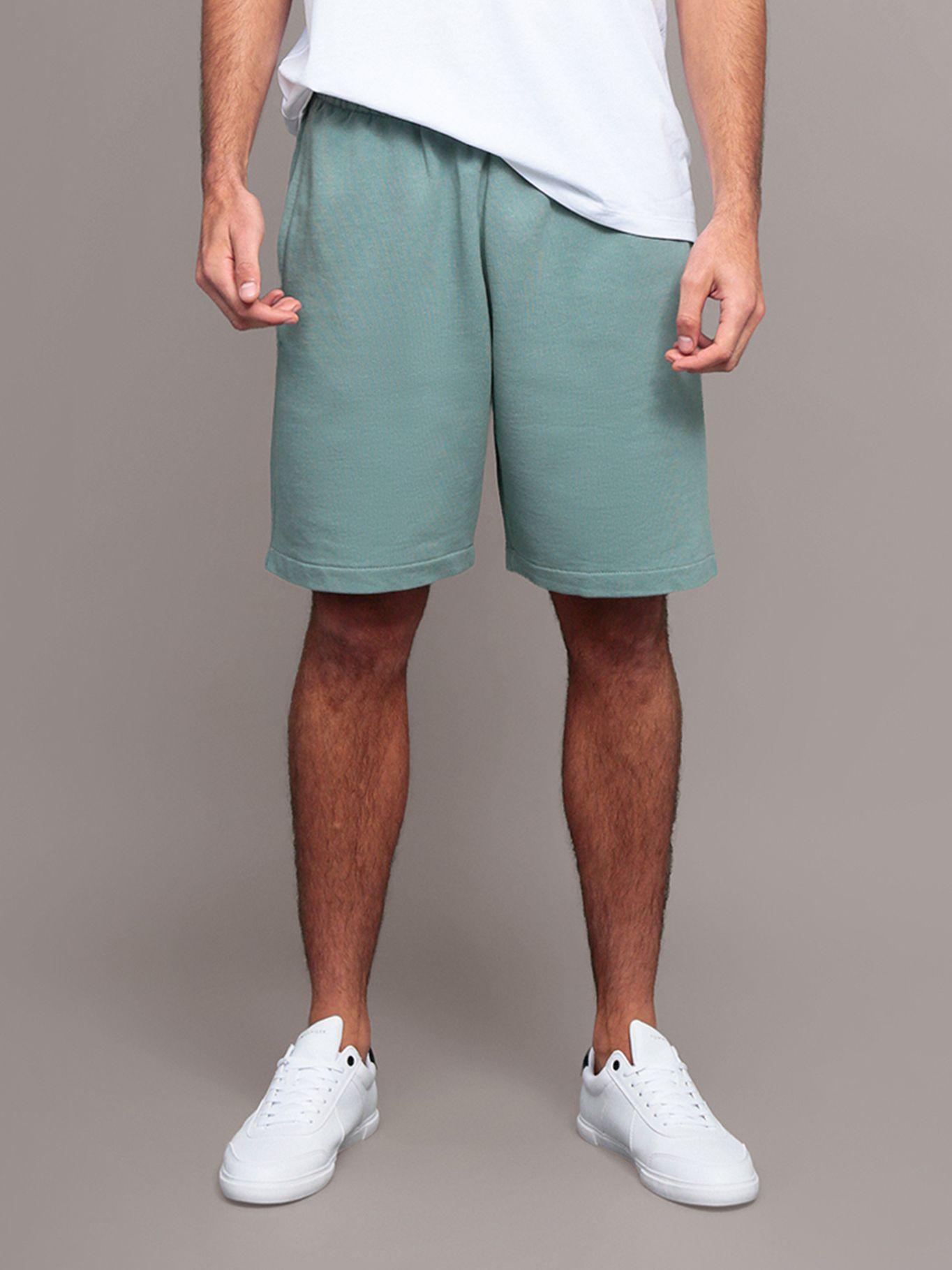 Short de Algodón con Logo Bordado Verde Calvin Klein-1