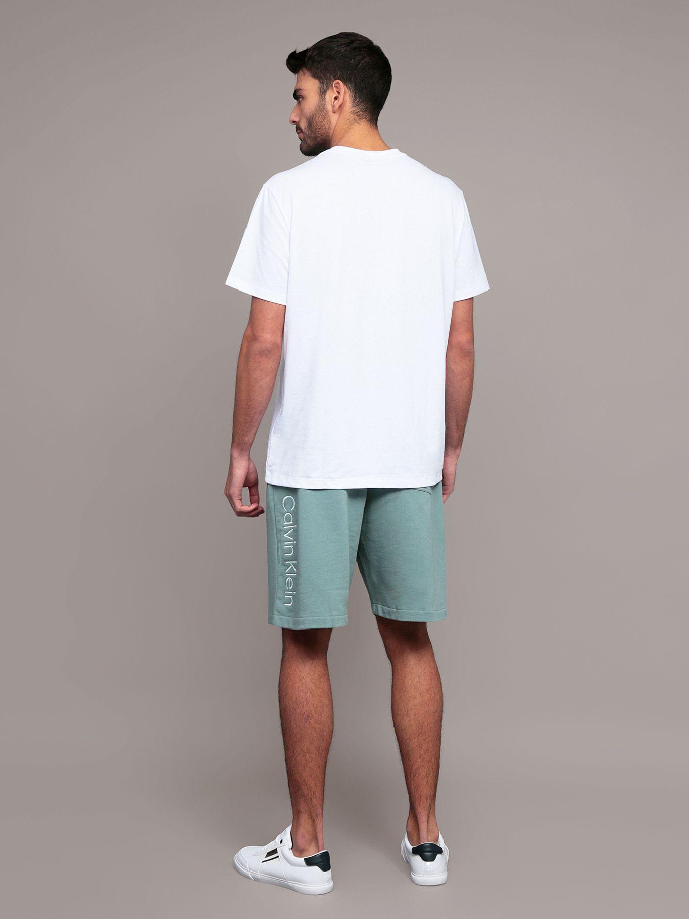 Short de Algodón con Logo Bordado Verde Calvin Klein-2