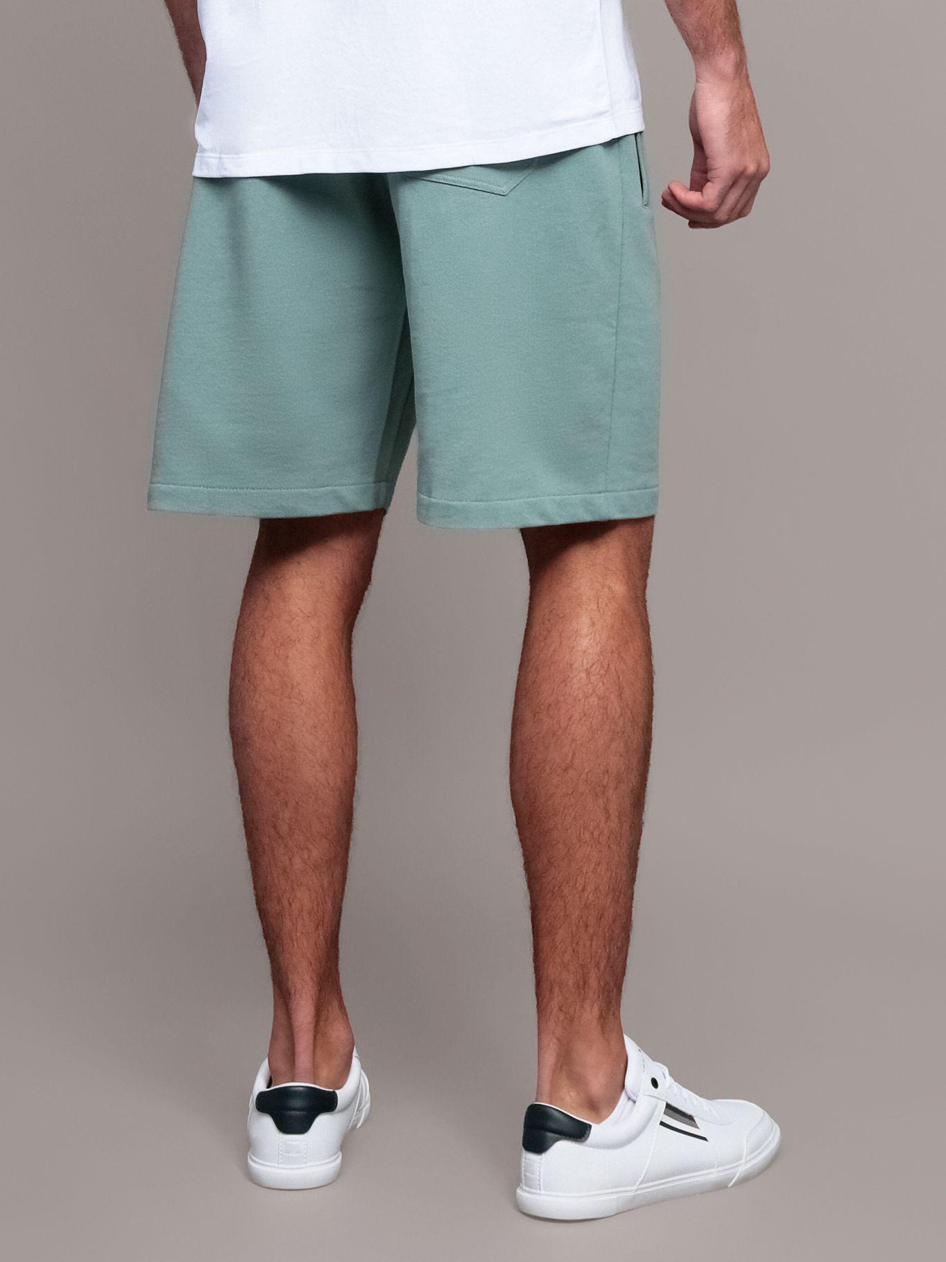 Short de Algodón con Logo Bordado Verde Calvin Klein-3