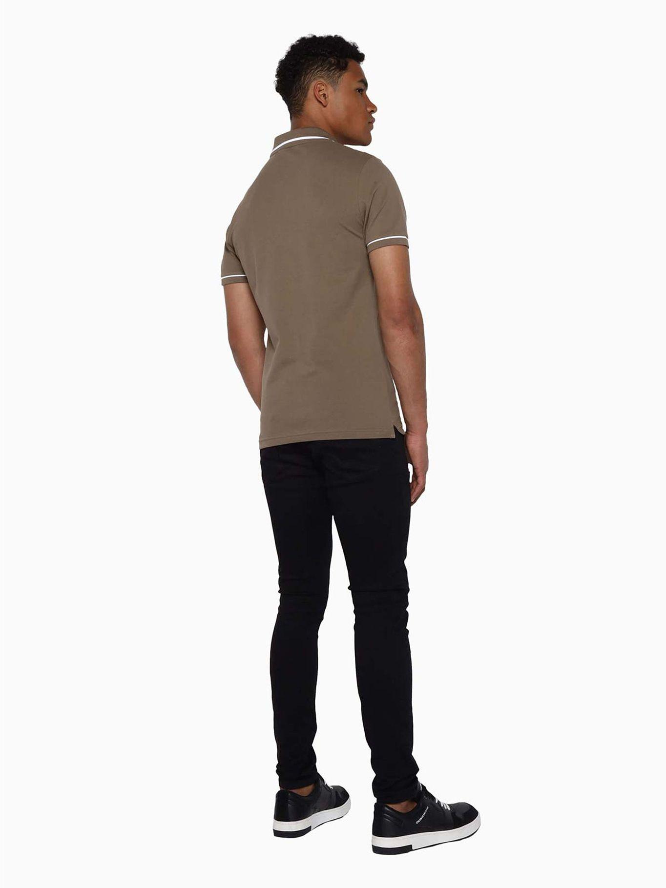 Polo slim de algodón orgánico Café claro Calvin Klein-2