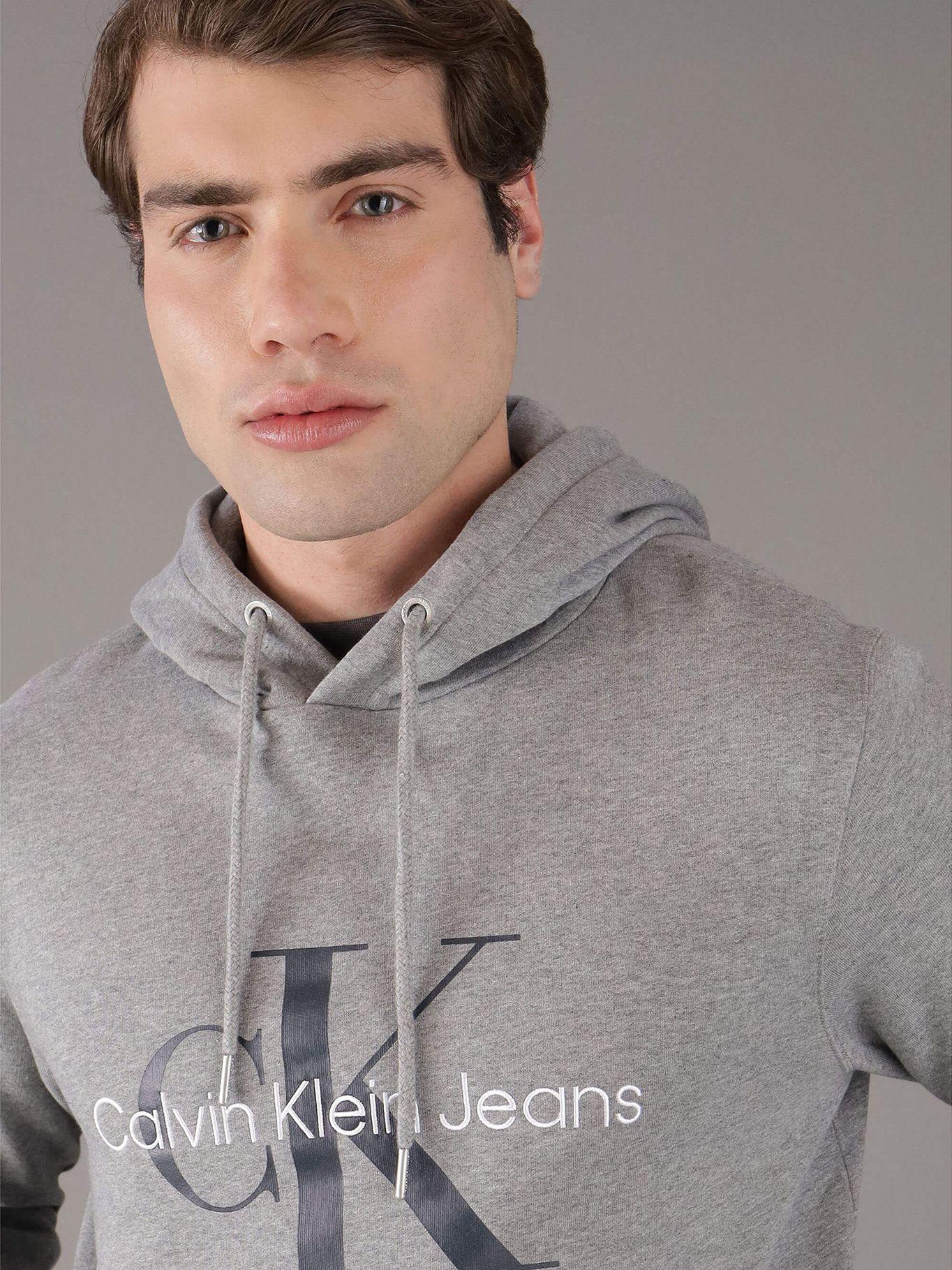 Polerón con Gorro Seasonal Monologo Gris Calvin Klein-3